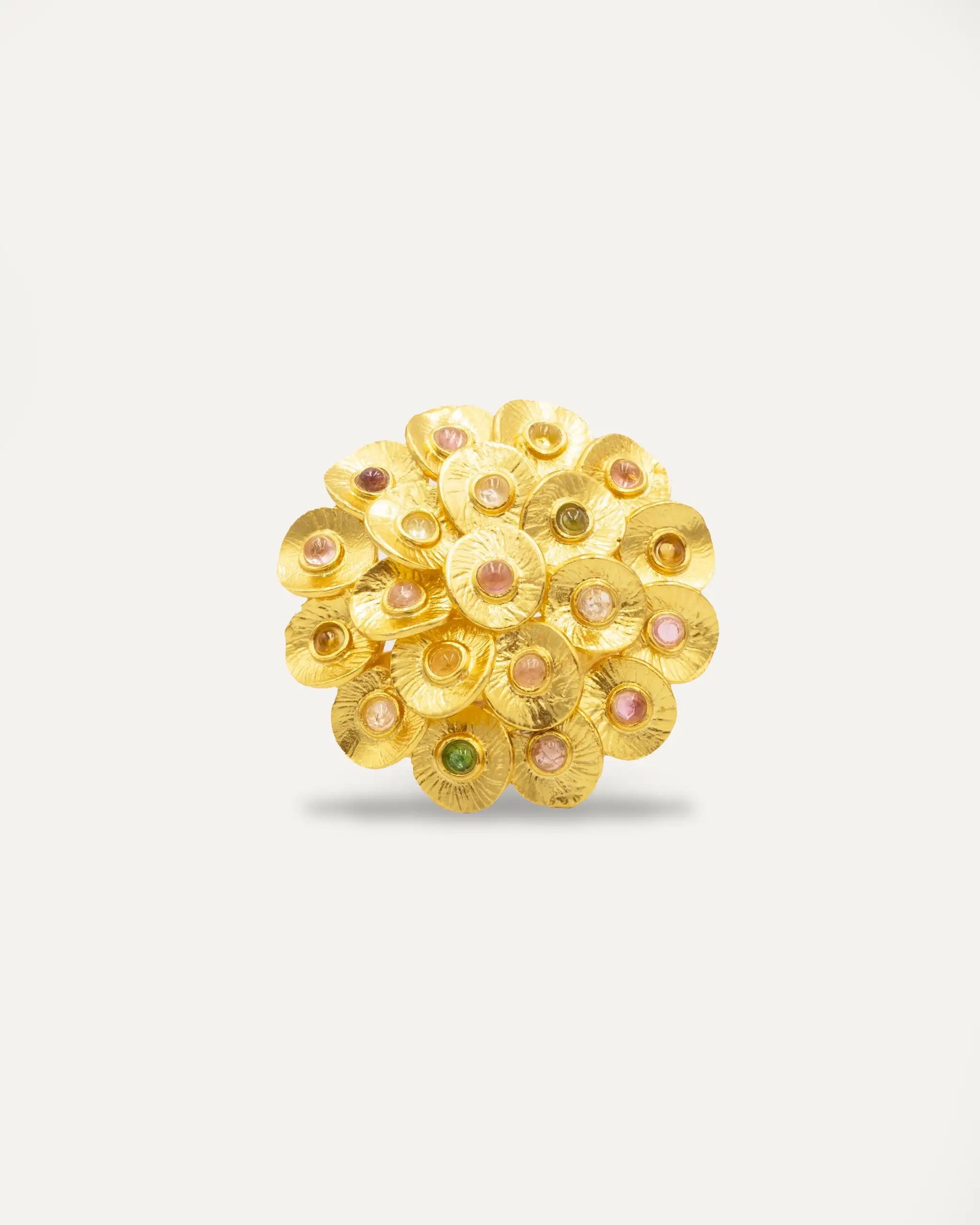 Anillo Dorado Peacock Multi