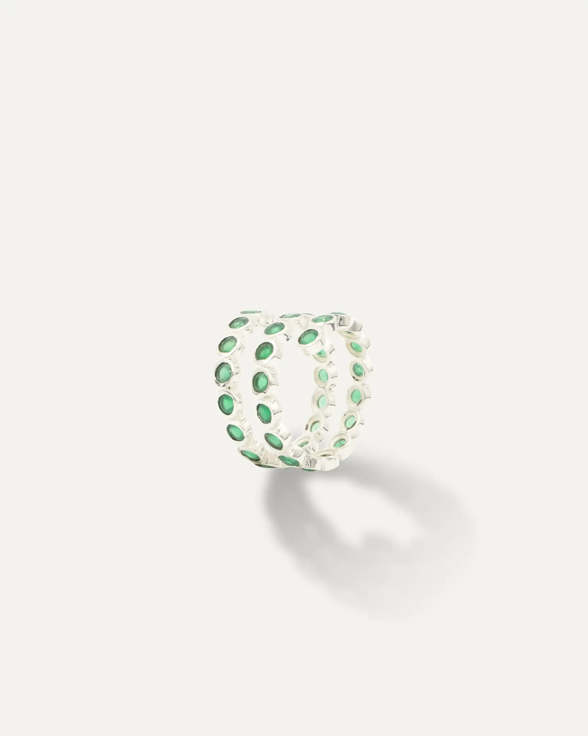Anillo Inder Plateado Onix Verde - Imagen 3