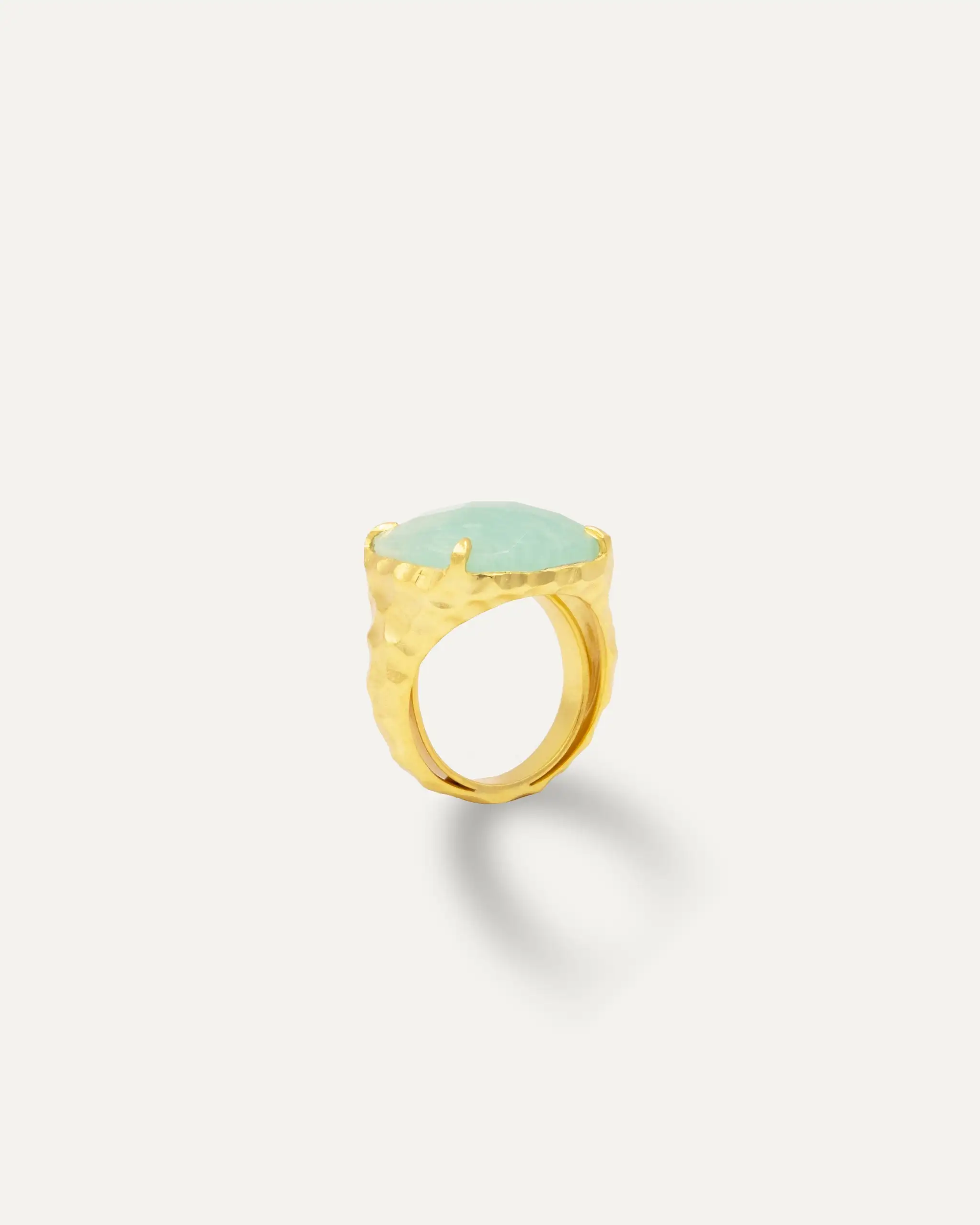 Amazonite golden mature ring