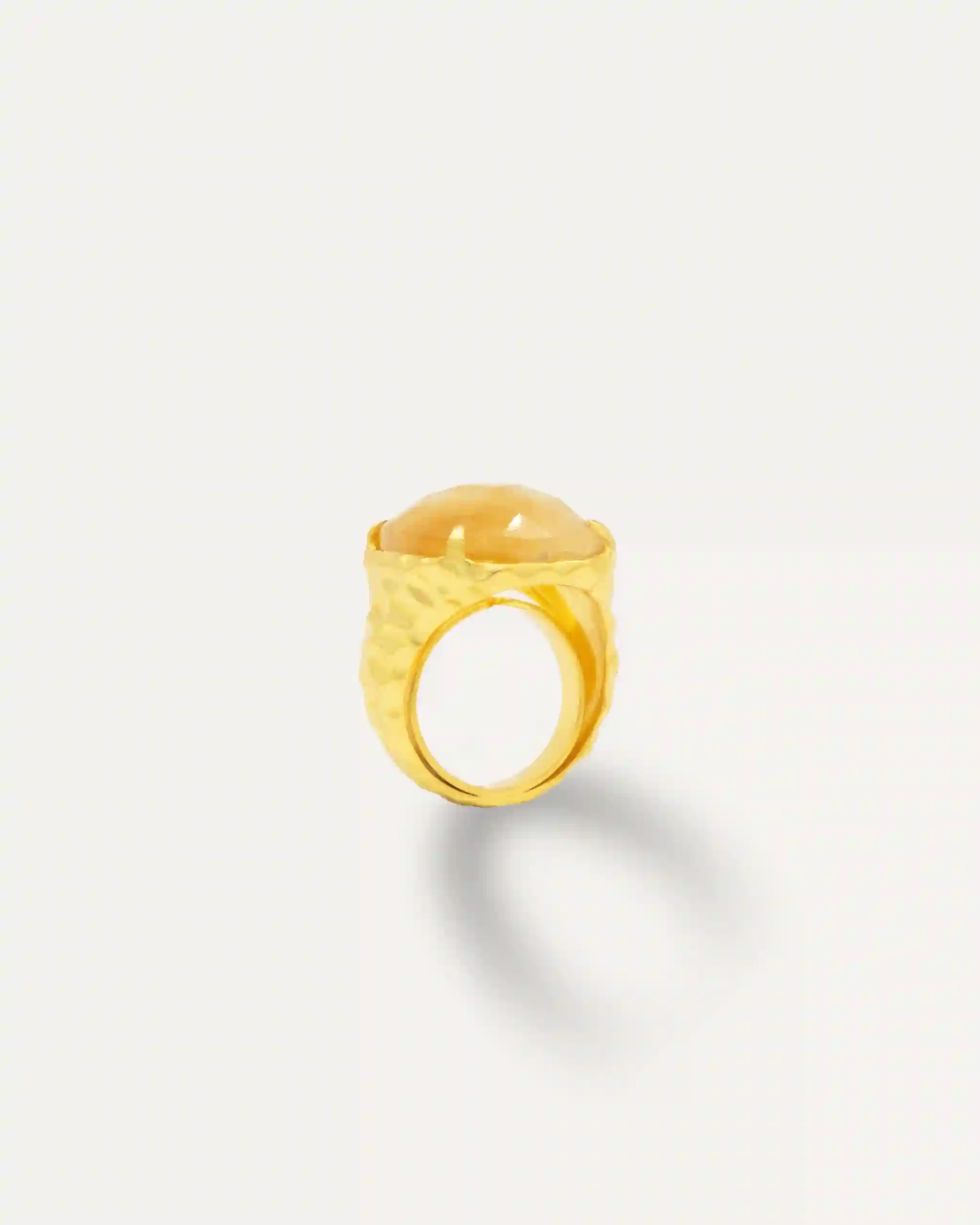 Anillo Madurei Dorado Cuarzo Citrino