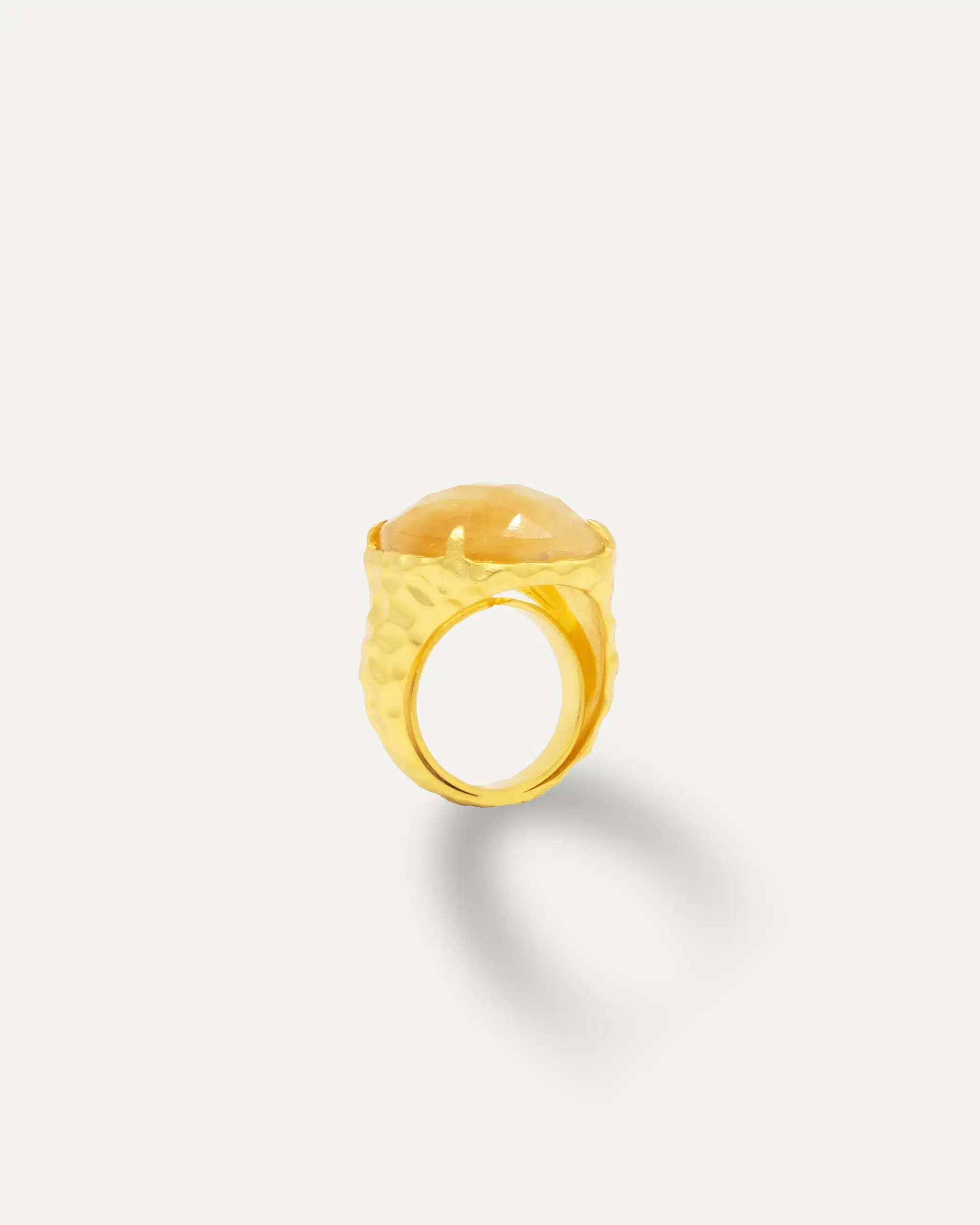Anillo Madurei Dorado Cuarzo Citrino