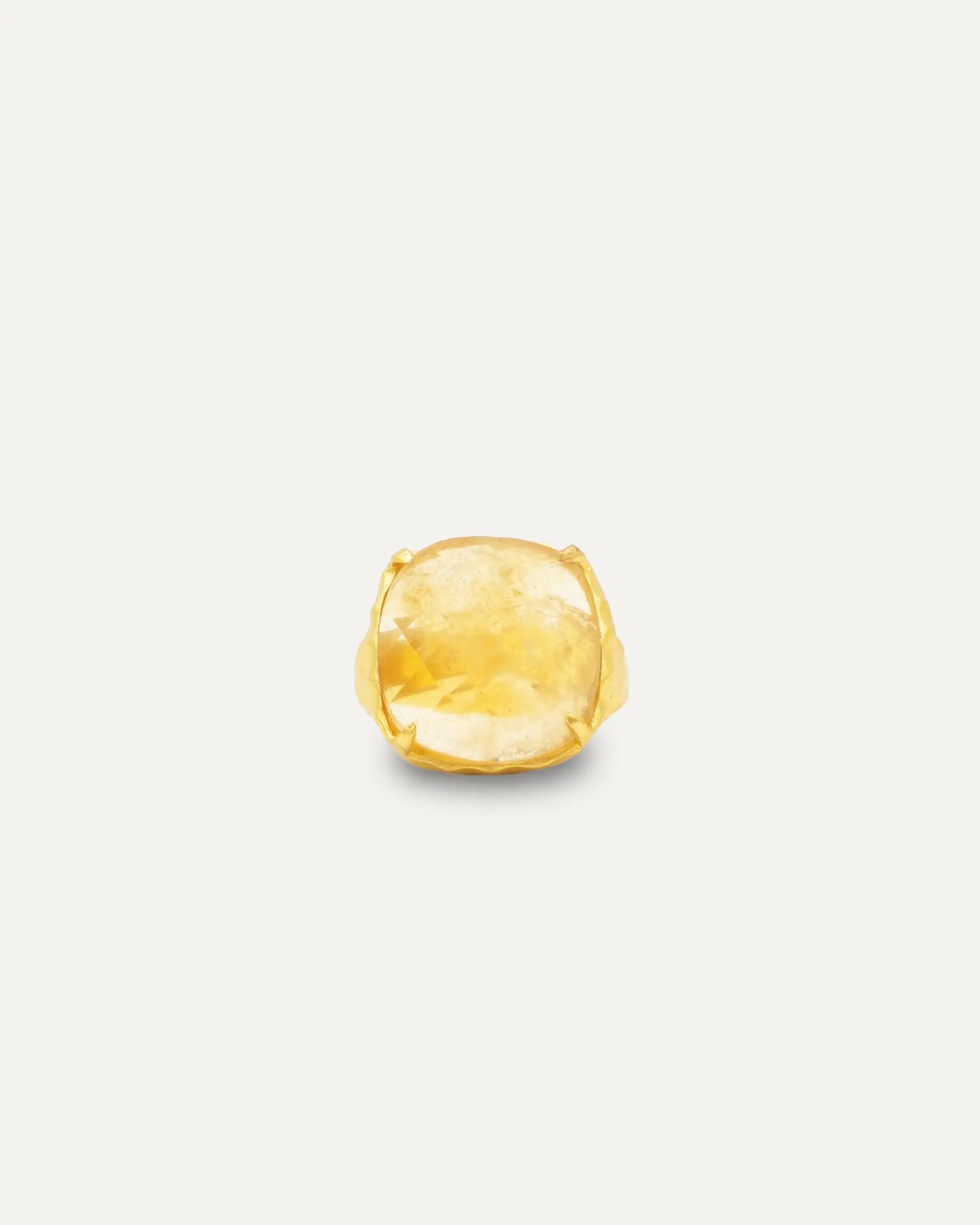 Anillo Madurei Dorado Cuarzo Citrino - Imagen 2