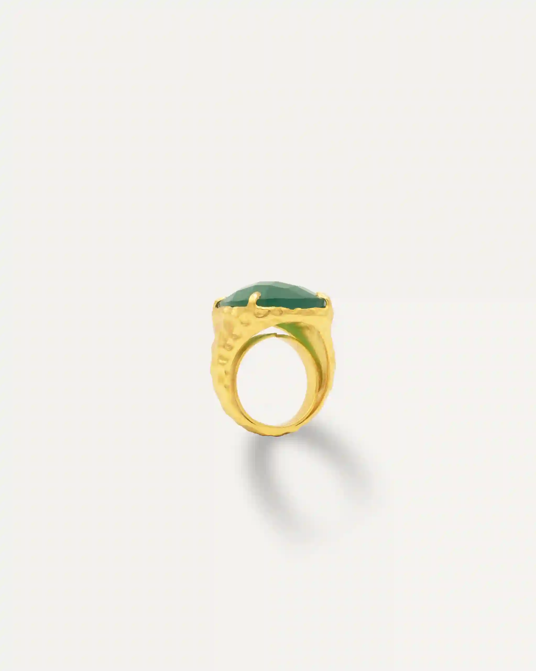 Anillo Madurei Dorado Ónix Verde