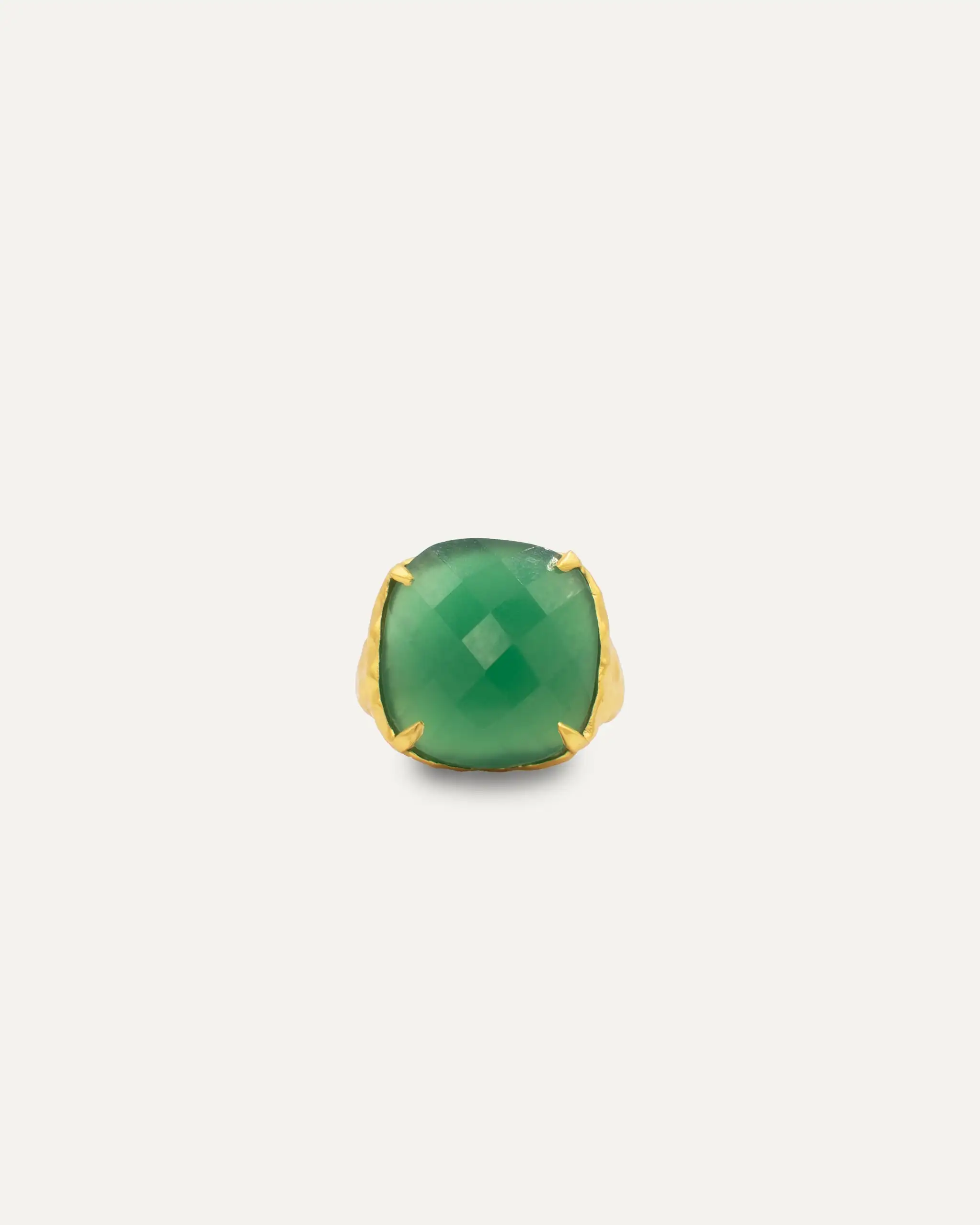 Anillo Madurei Dorado Ónix Verde - Imagen 2