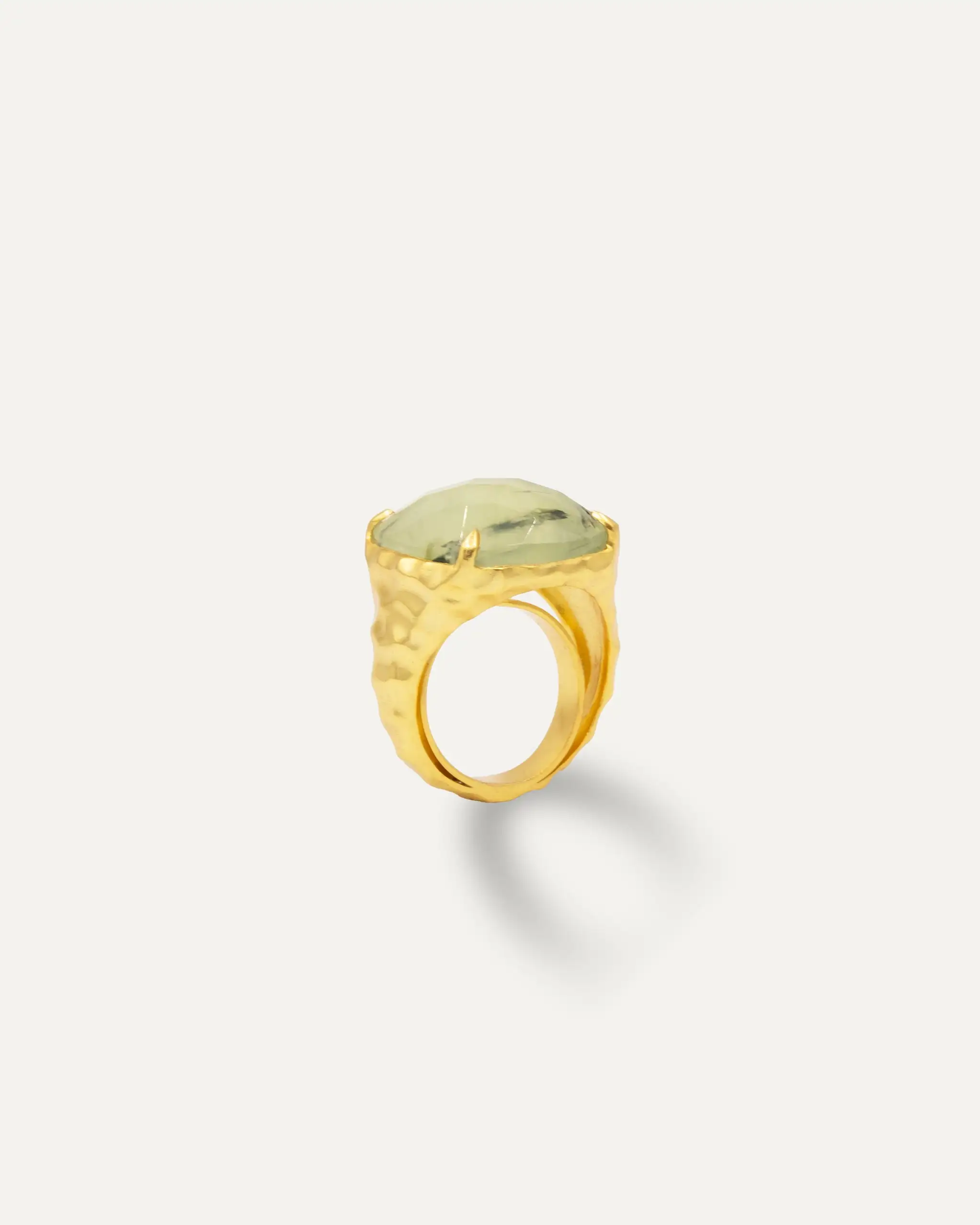 Prehnite gold mature ring