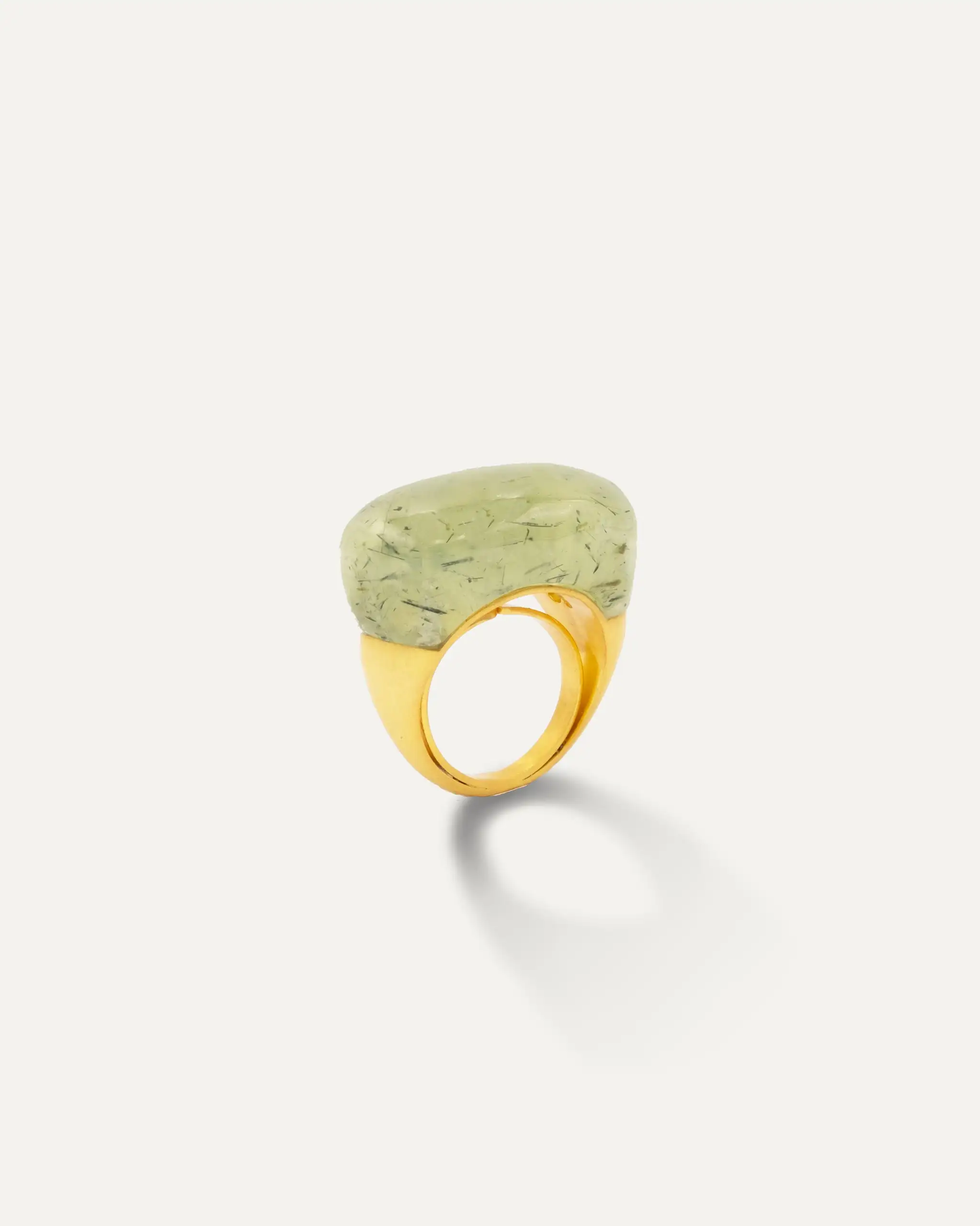 Anillo Natura Dorado Prehnita