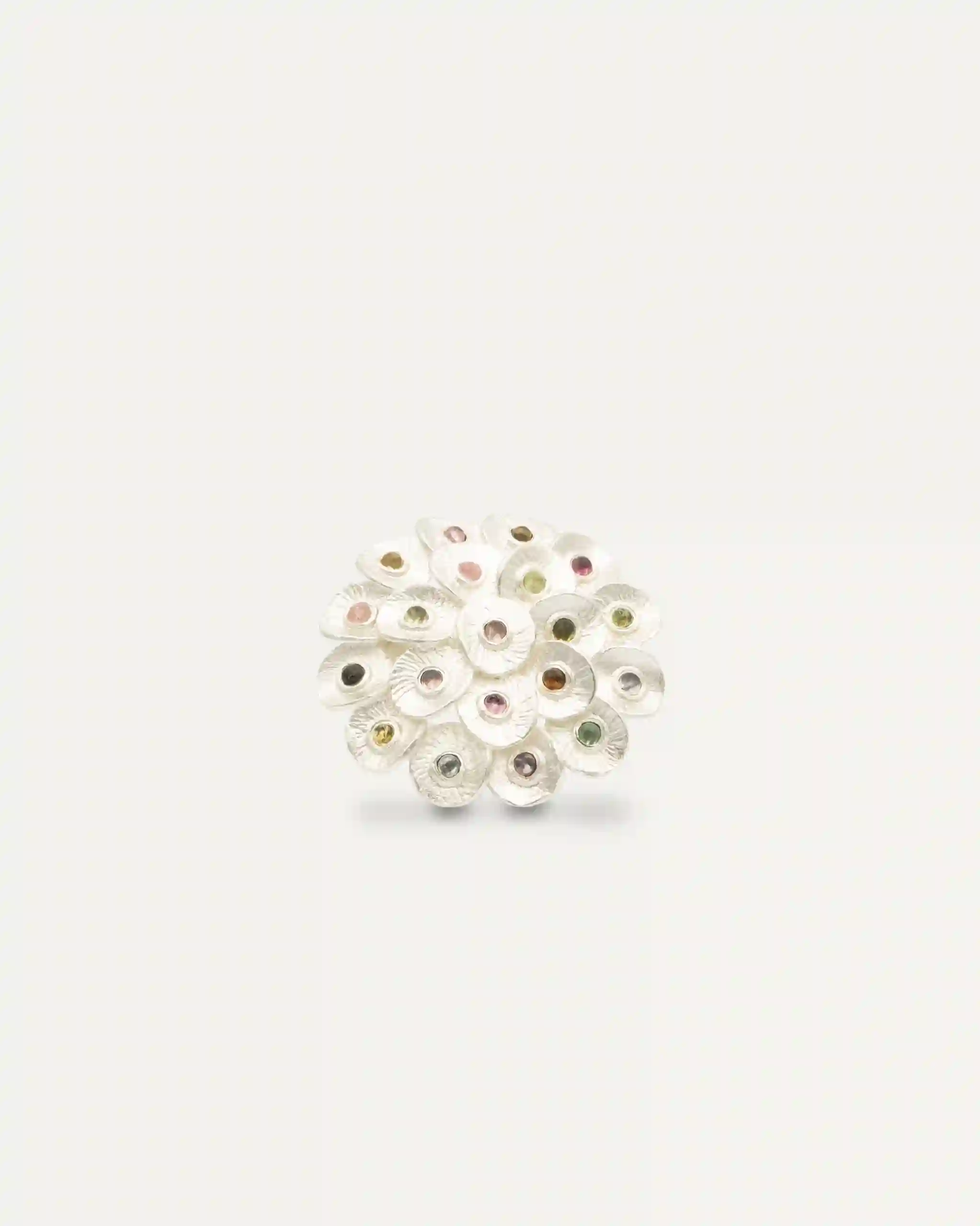 Anillo Plateado Peacock Multi
