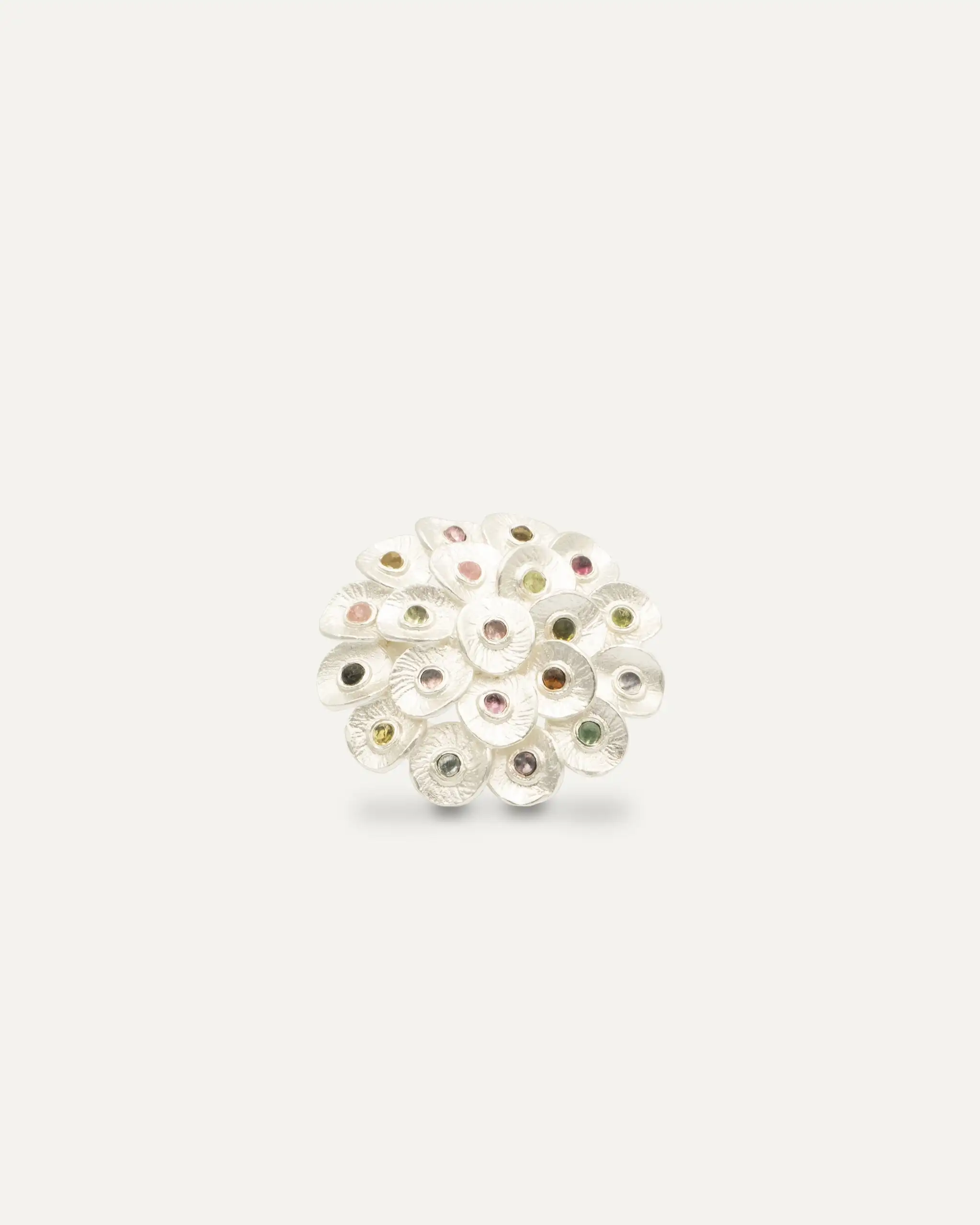 Anillo Plateado Peacock Multi