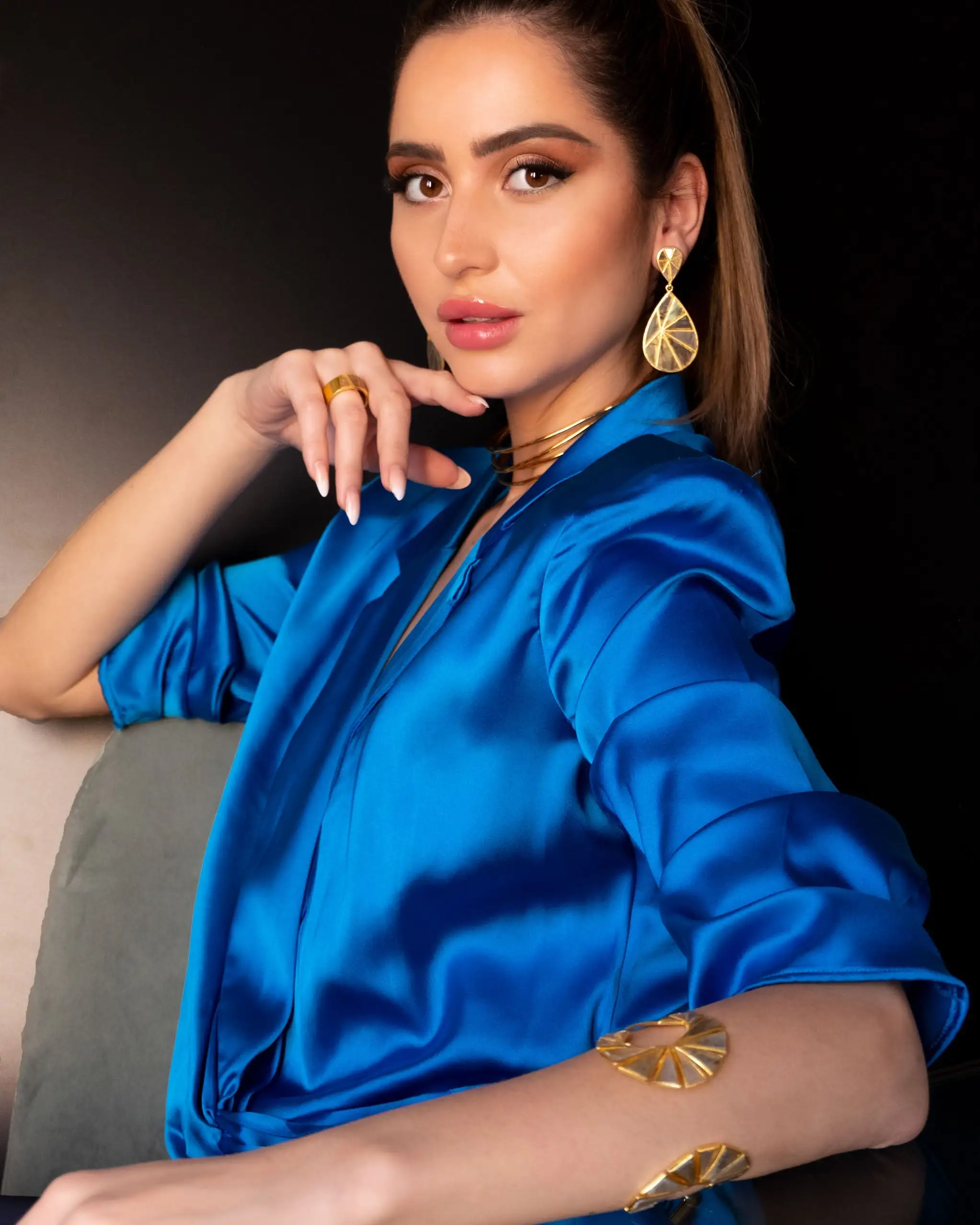 Marina Labradorita gold bracelet - Image 2