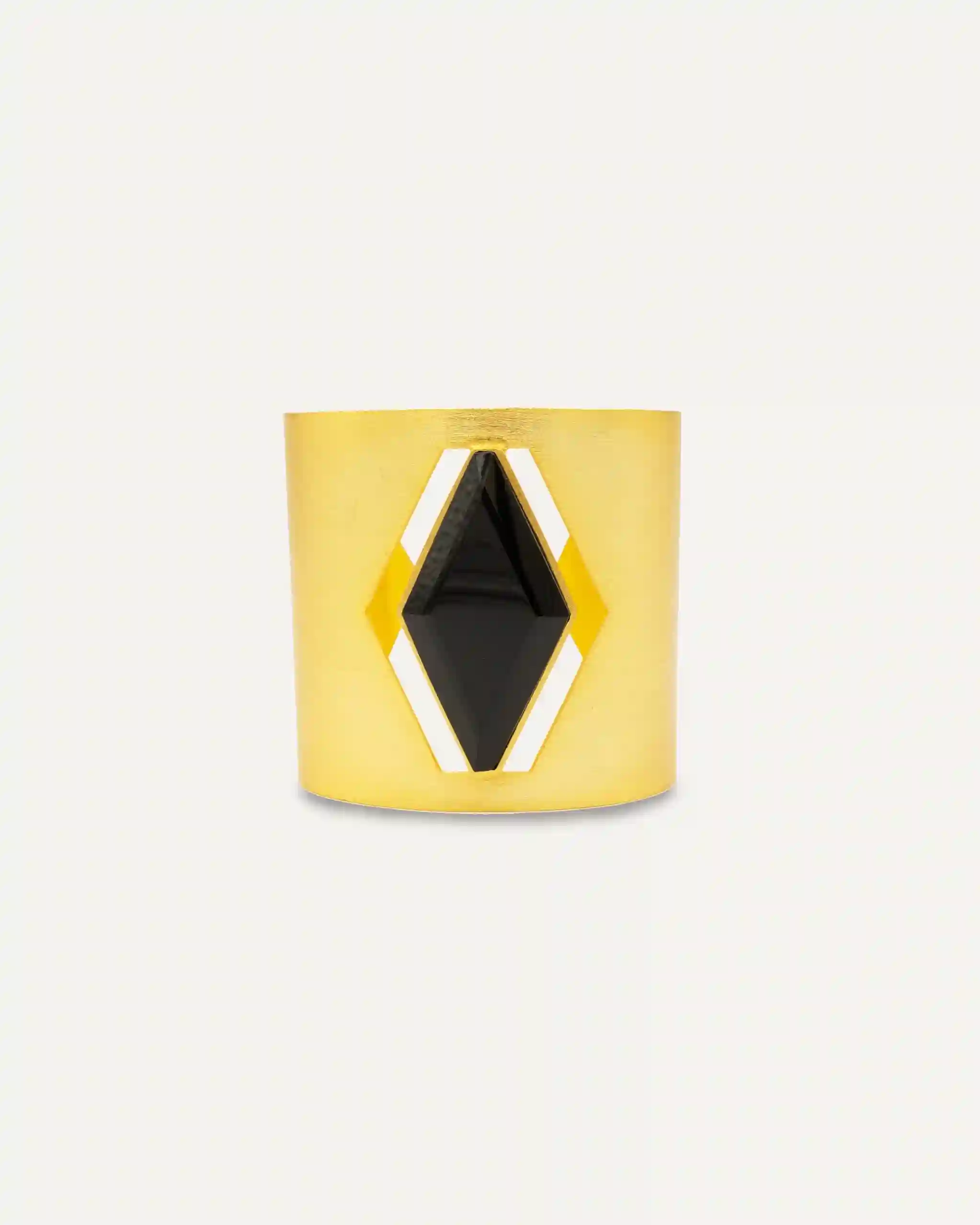 Brazalete Dorado Rombo Onix Negro