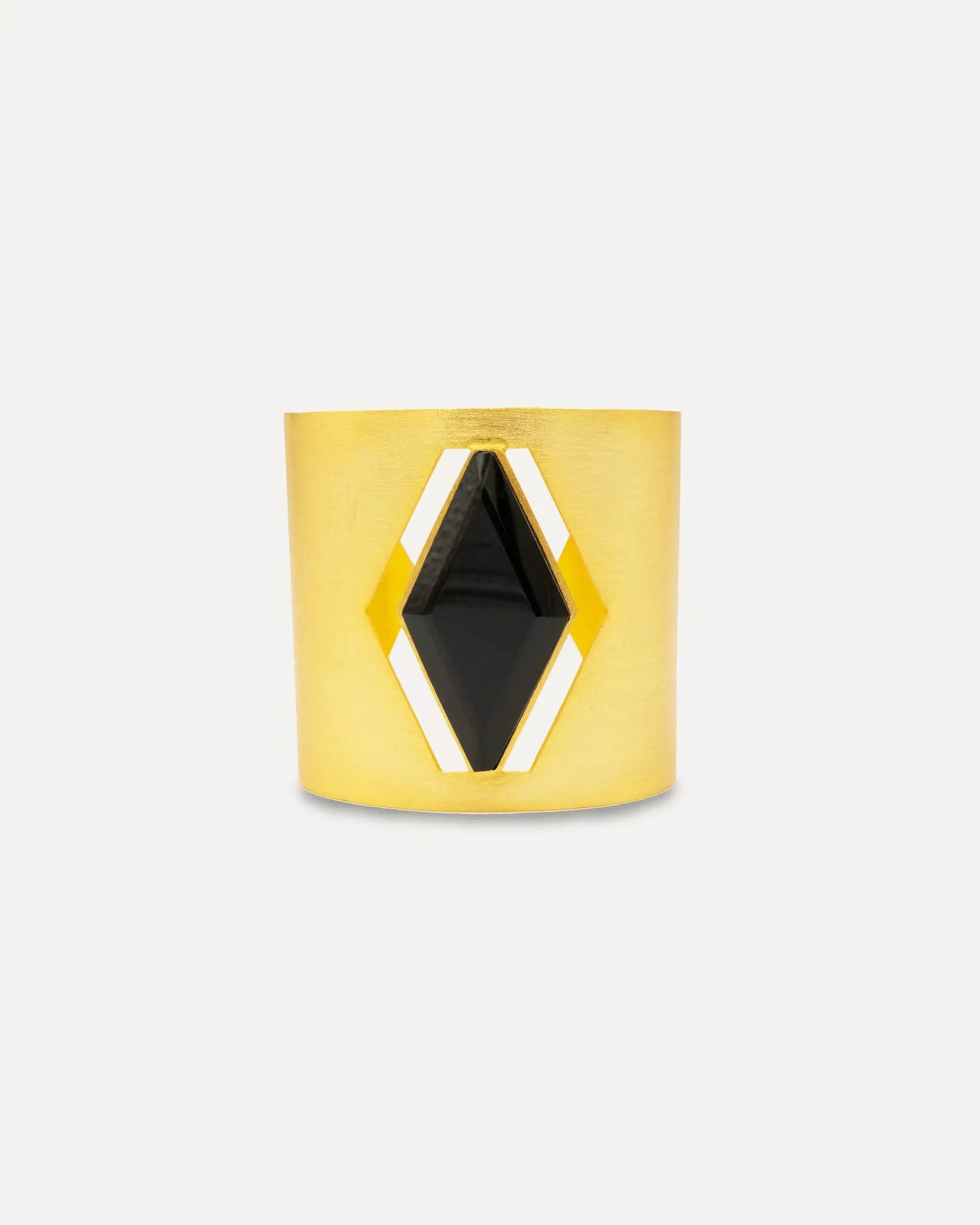 Brazalete Dorado Rombo Onix Negro