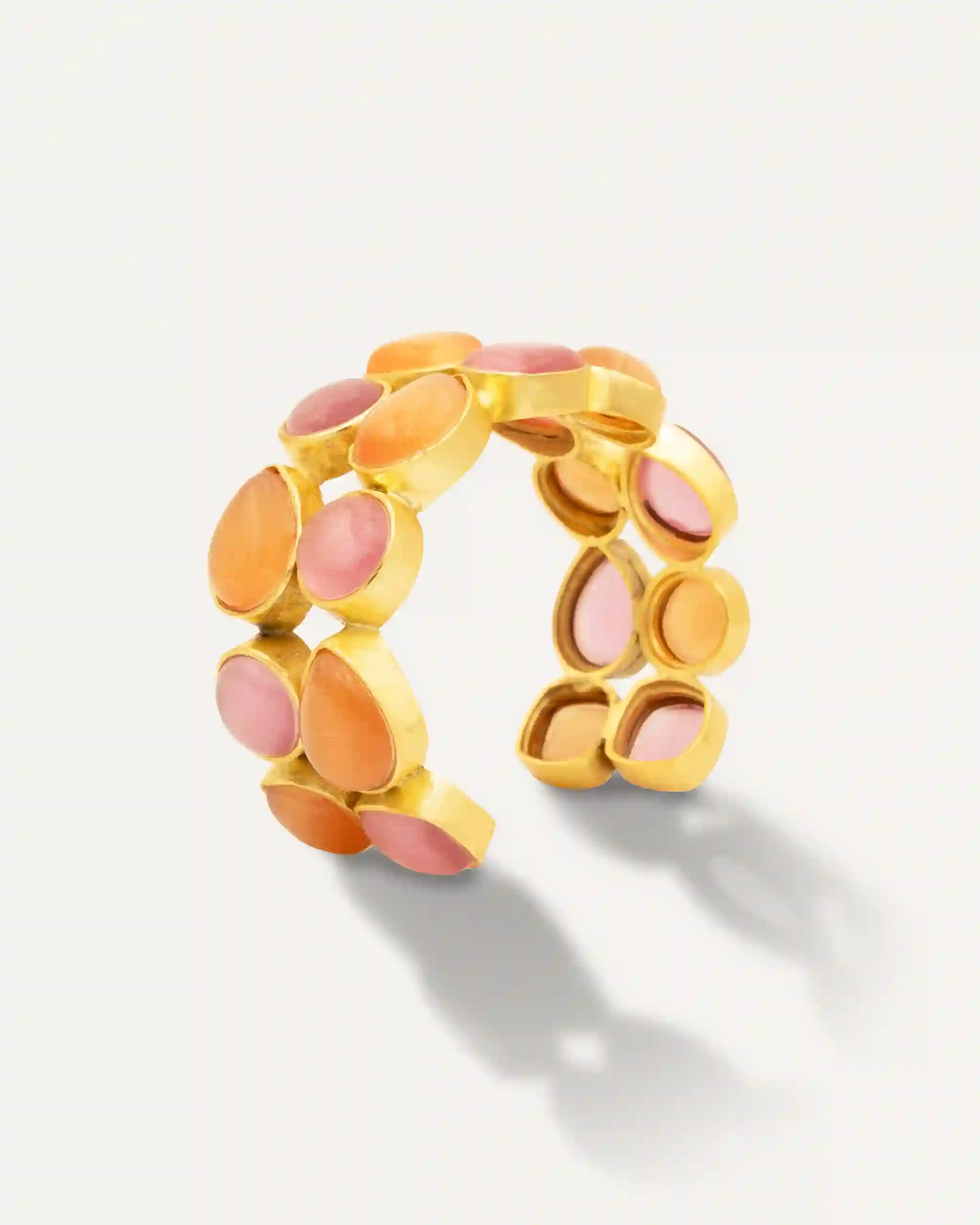 Gold bracelet stunning two quartz Rosa Cornelia