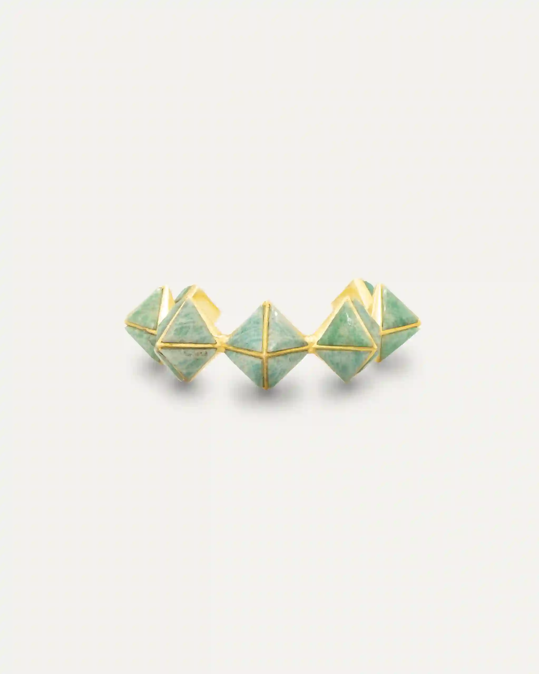 Brazalete Dorado Taru Amazonita