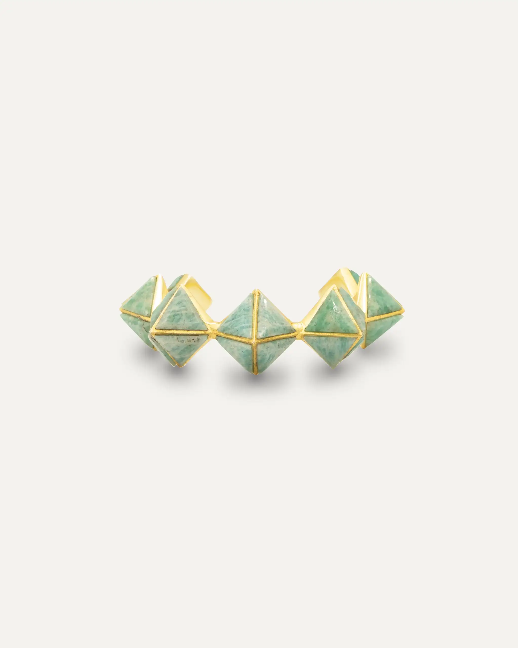 Brazalete Dorado Taru Amazonita