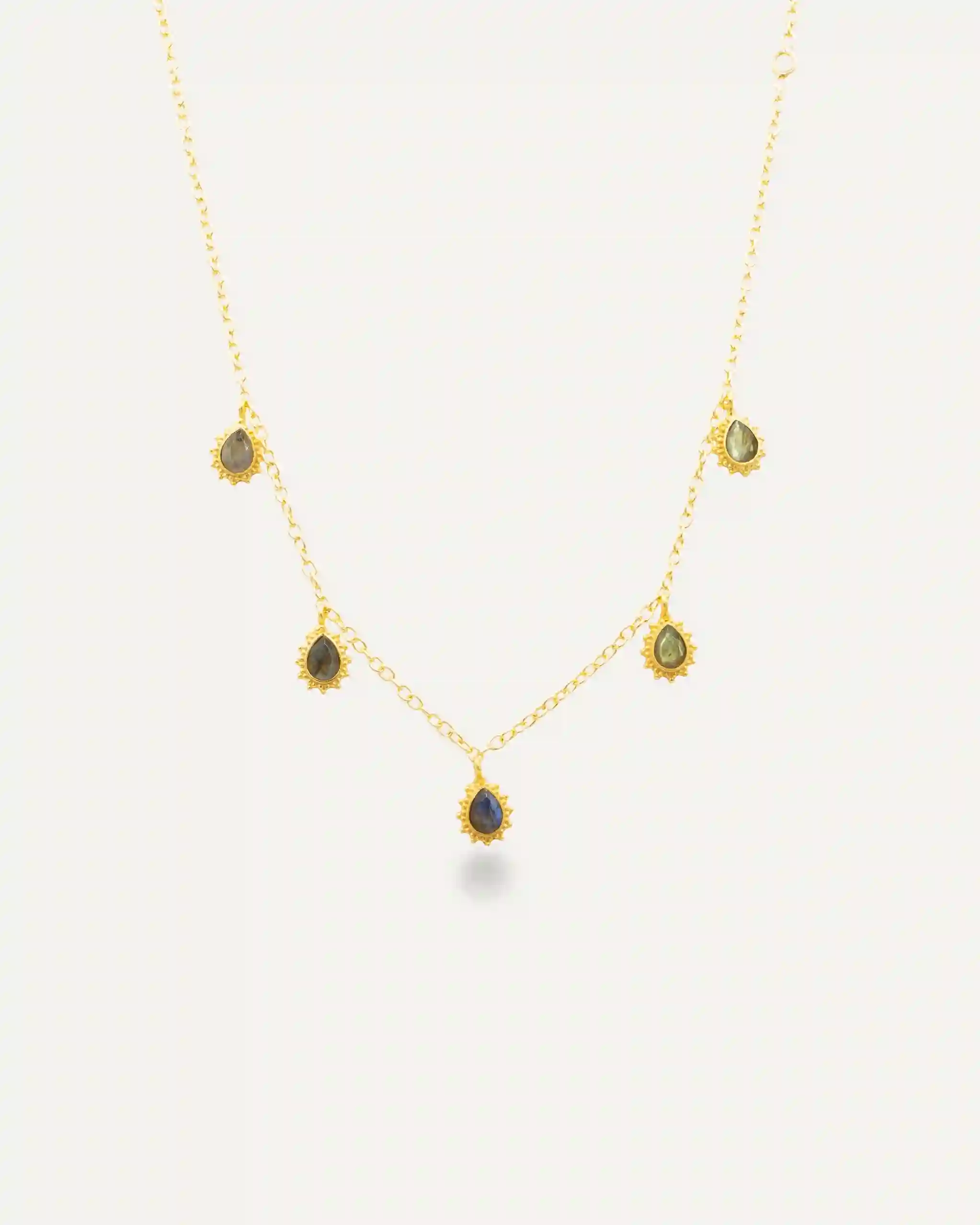 Colgante Dorado Drop Labradorita