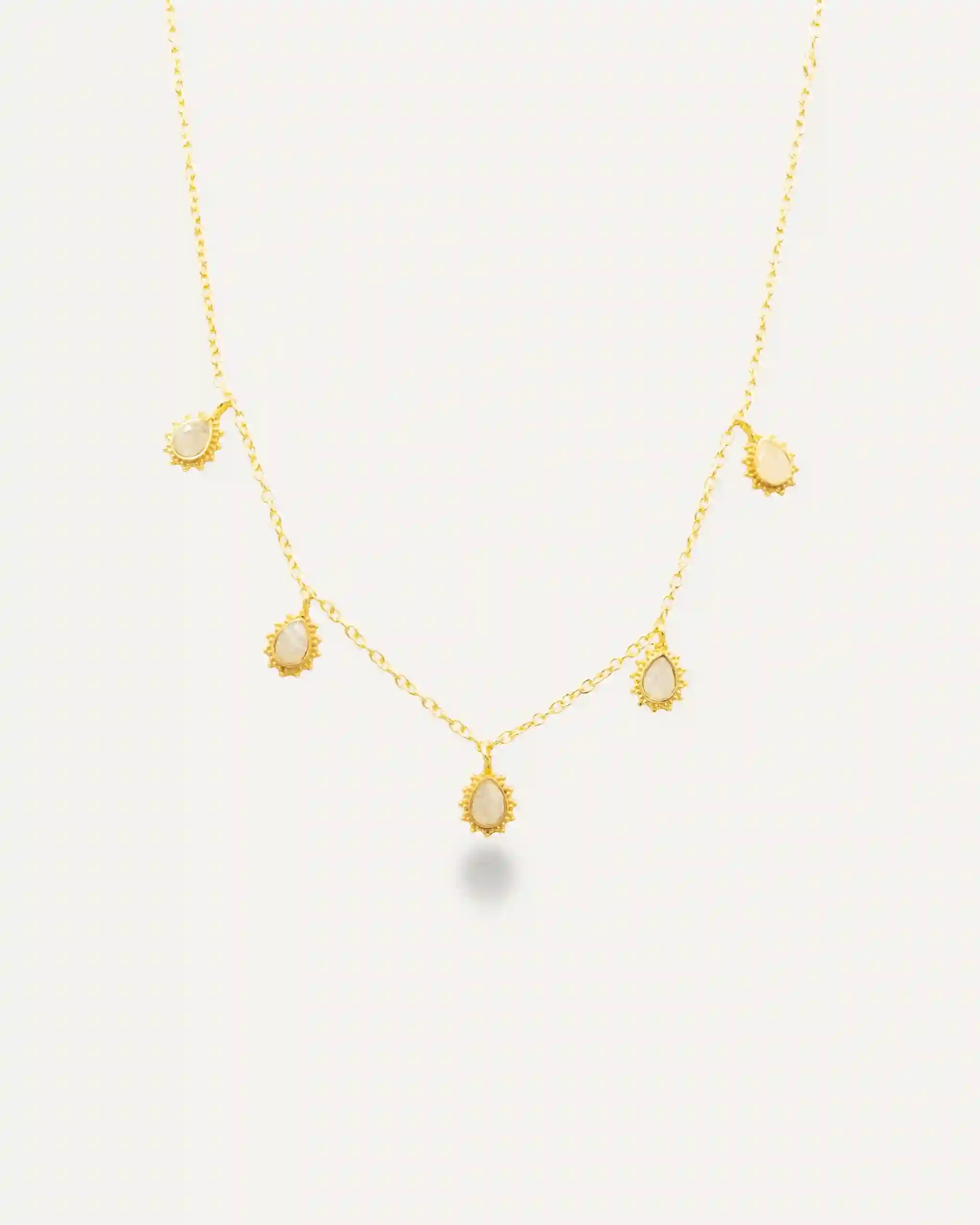 Colgante Dorado Drop Piedra Luna