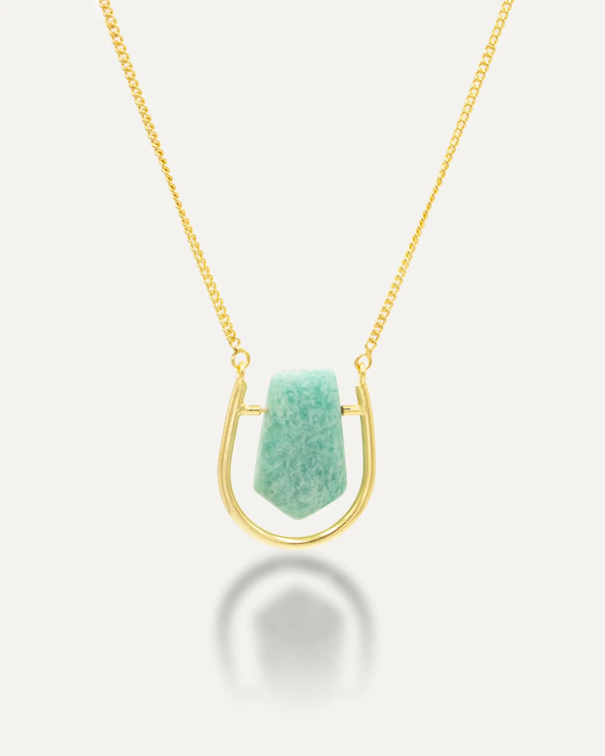 Krish Amazonite gold pendant
