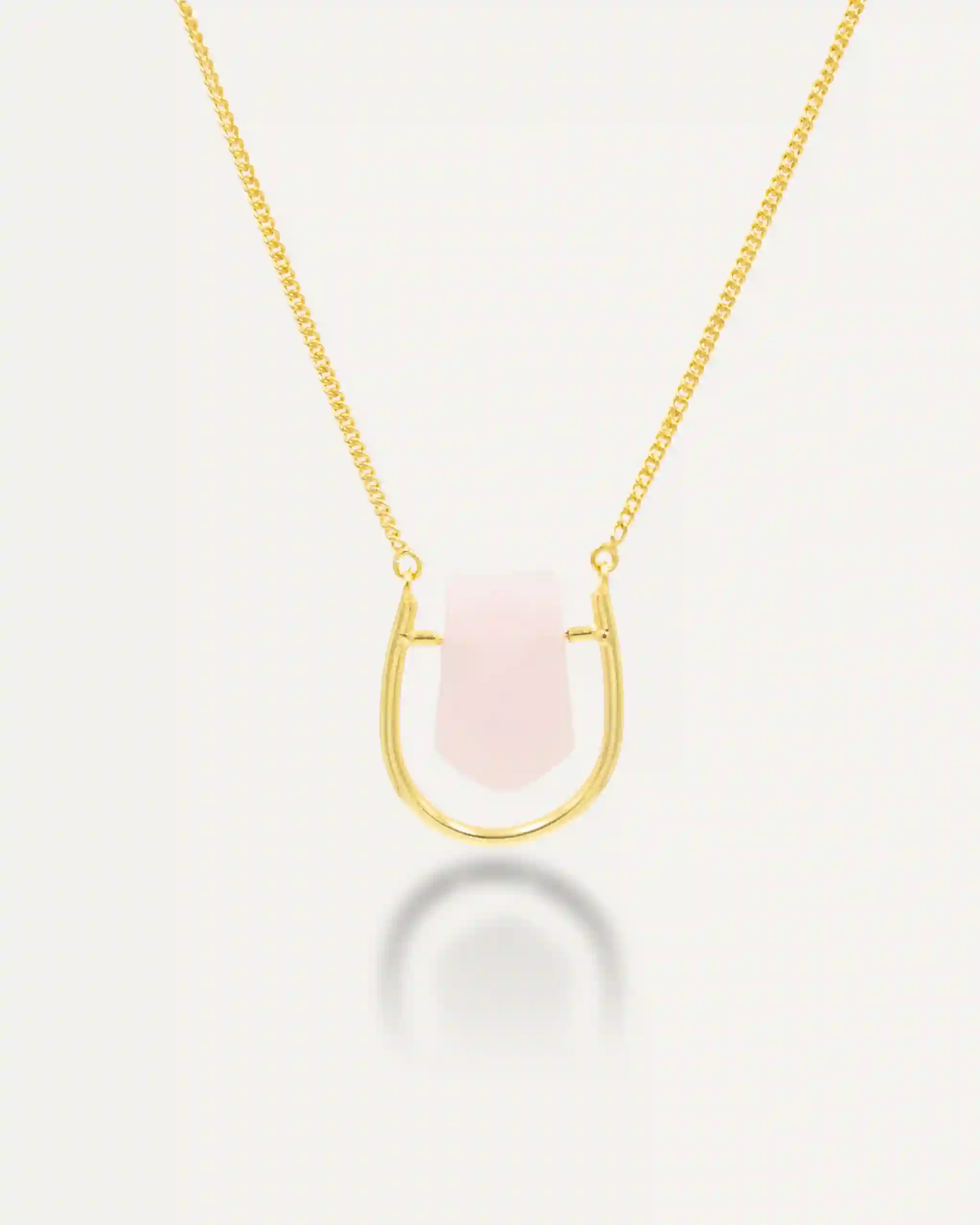 Colgante Dorado Krish Cuarzo Rosa