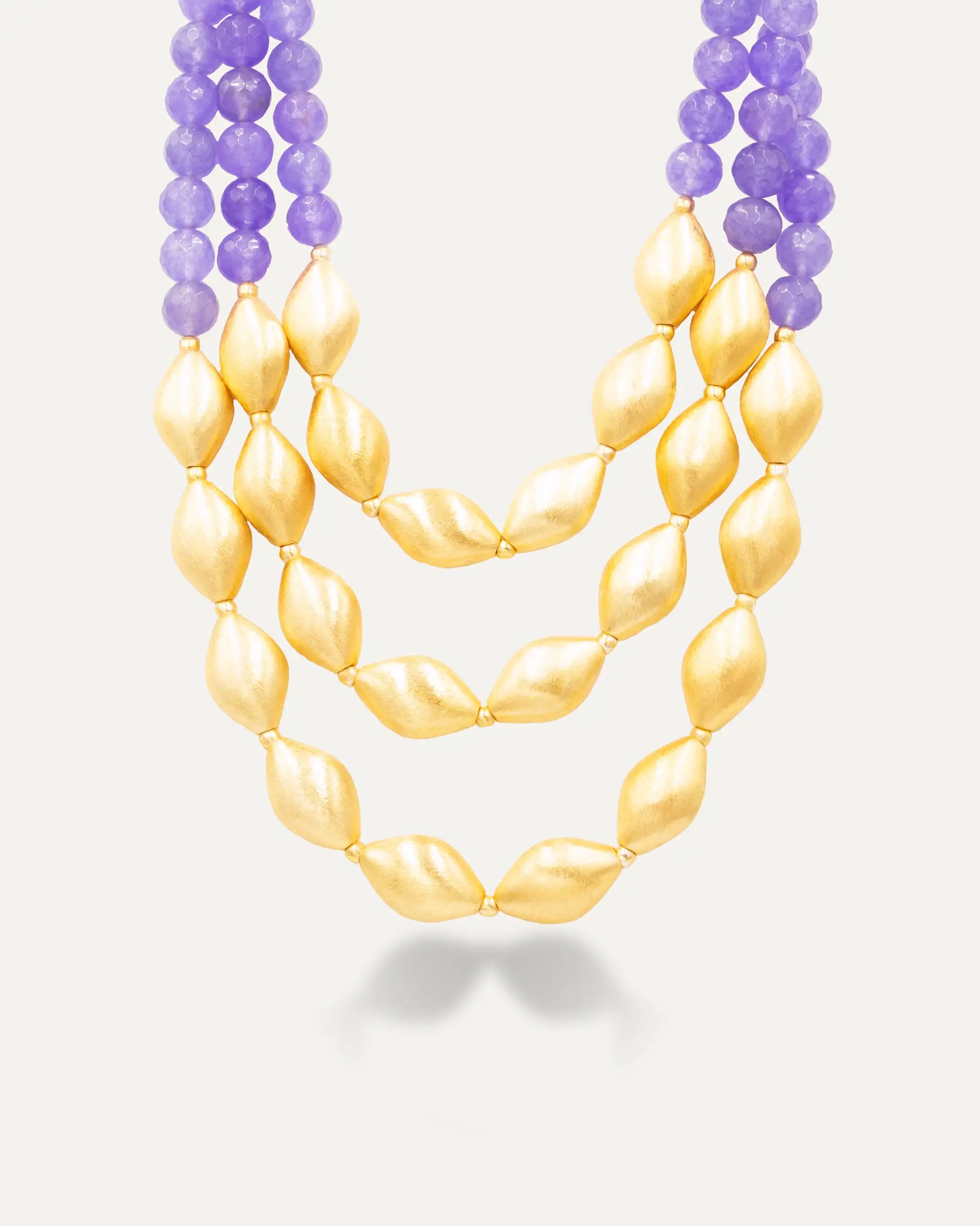 Colgante Dorado Trinity Amatista - Imagen 3