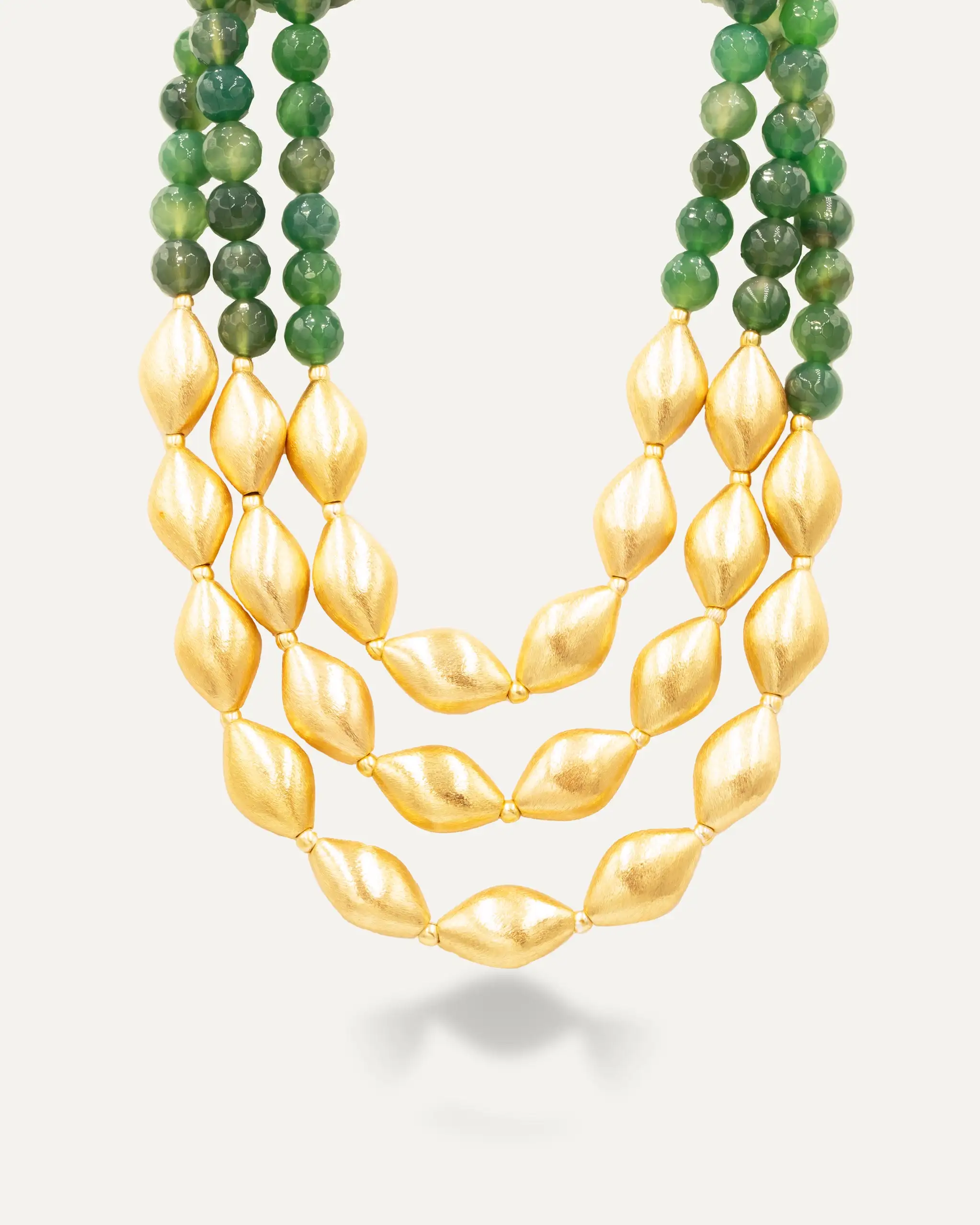 Colgante Dorado Trinity Onix Verde - Imagen 3