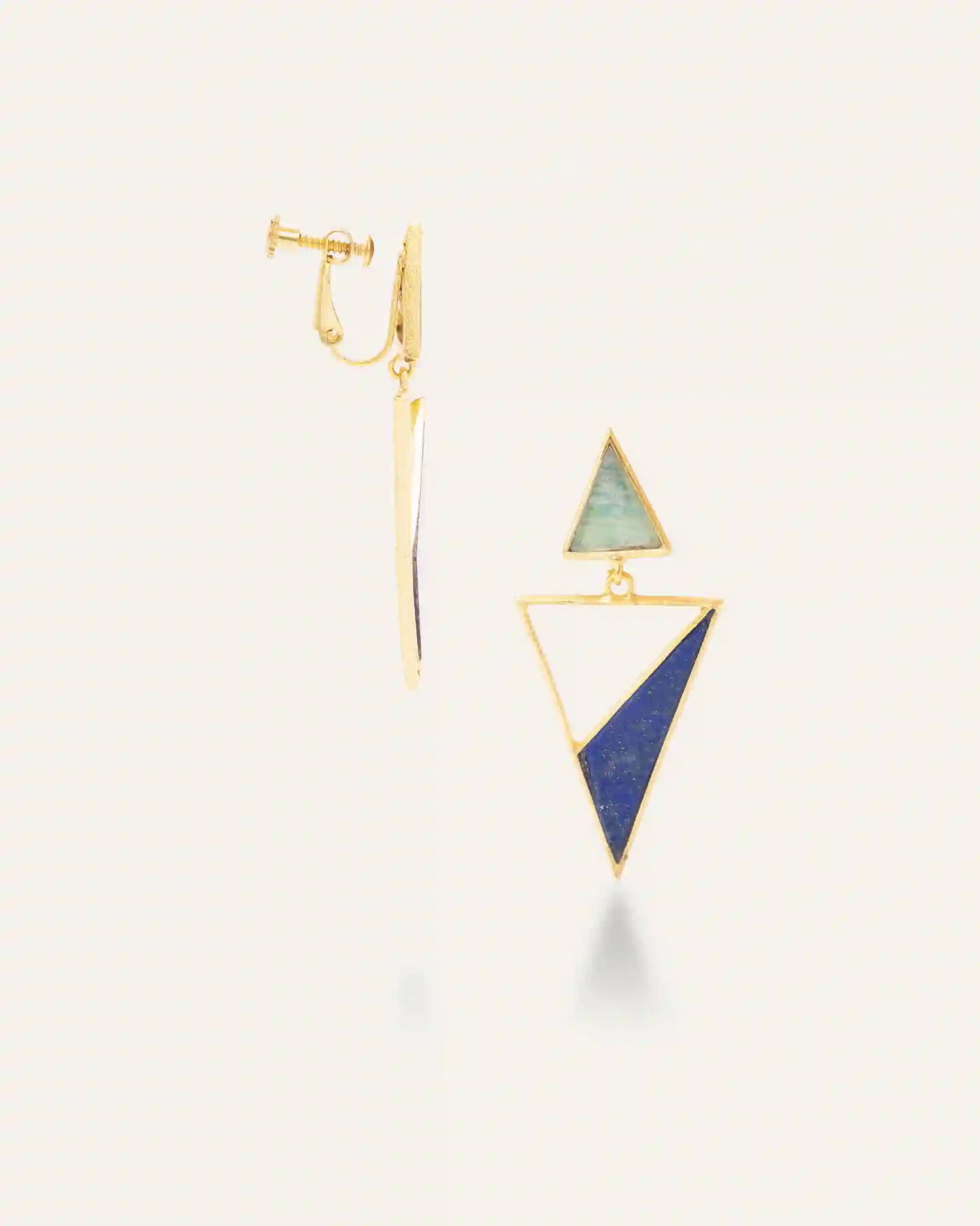 Pending golden clip Amazonita lapislazuli