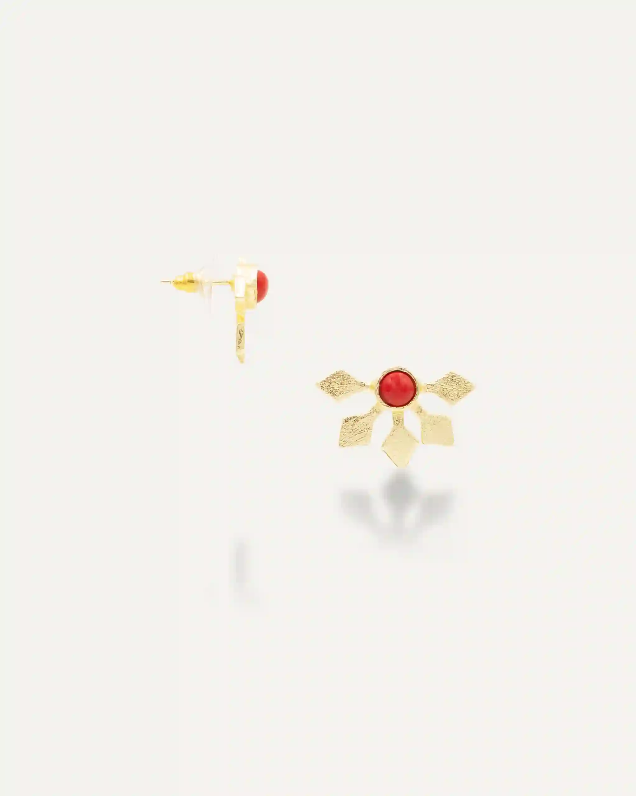 Pendiente Dorados Tia Onix Rojo