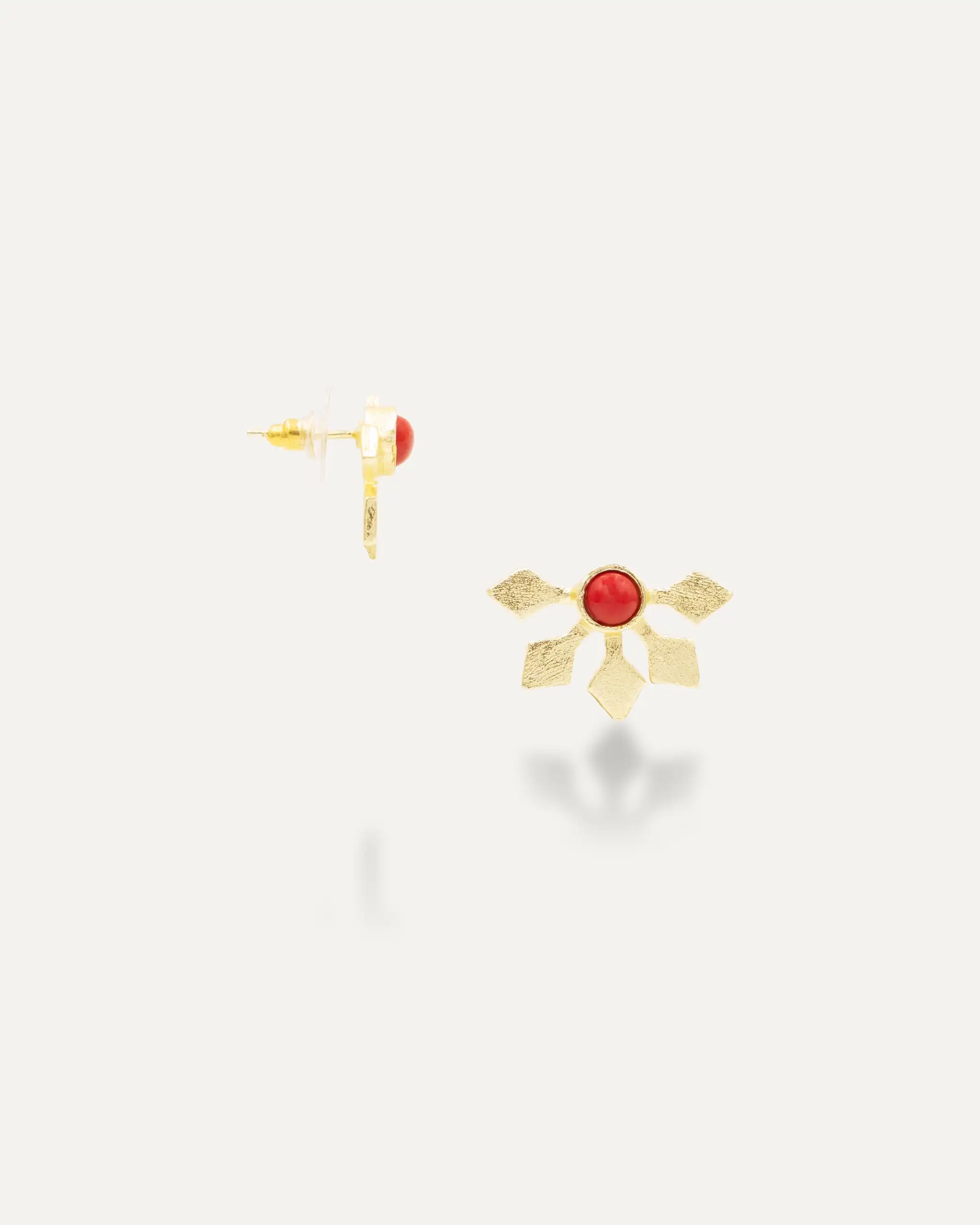Pendiente Dorados Tia Onix Rojo