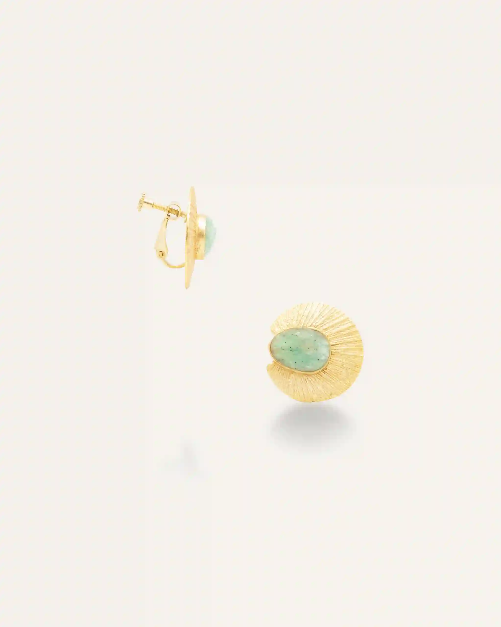 Pendientes Clip Dorados Badhana Amazonita