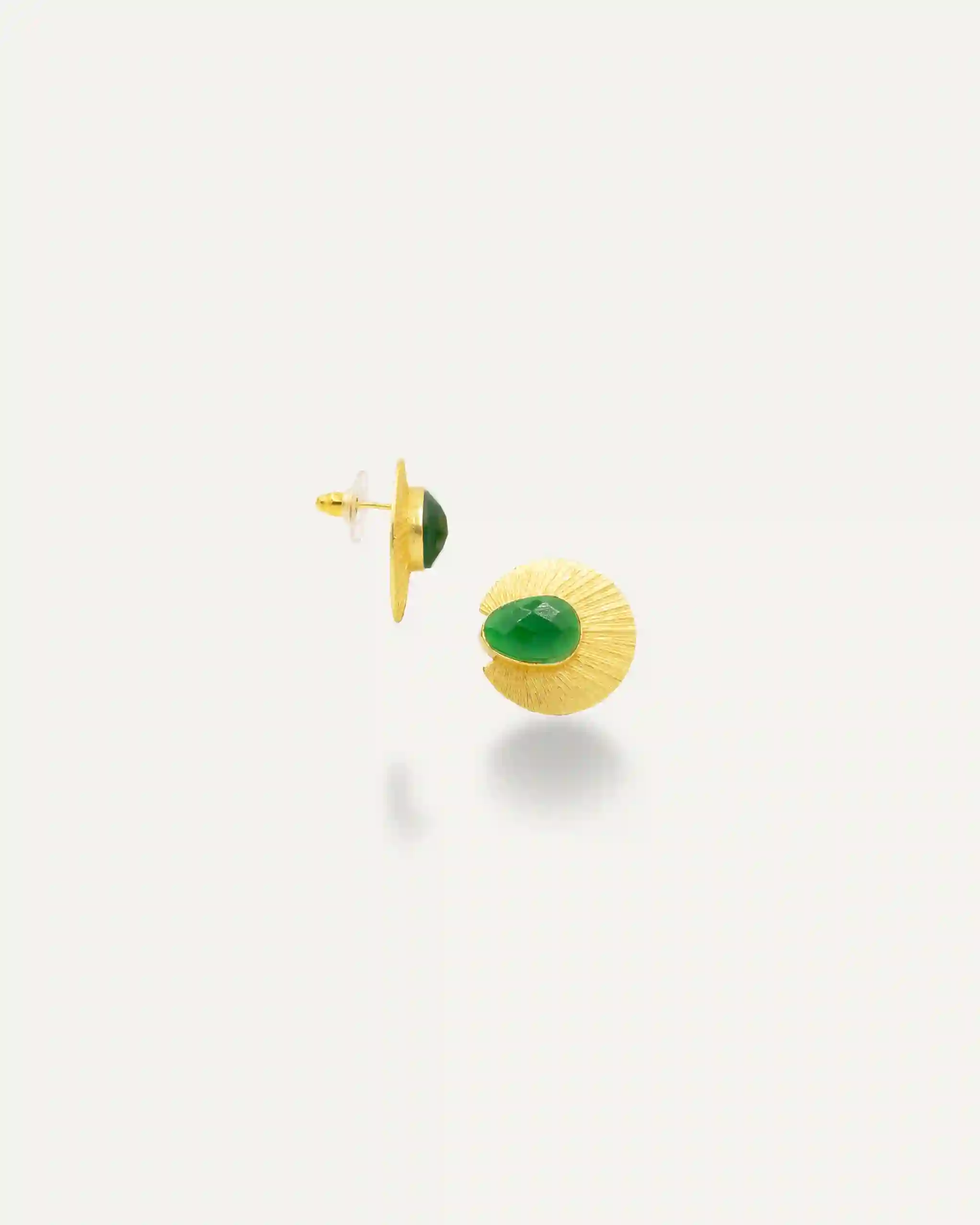 Badhana Green Golden Earrings