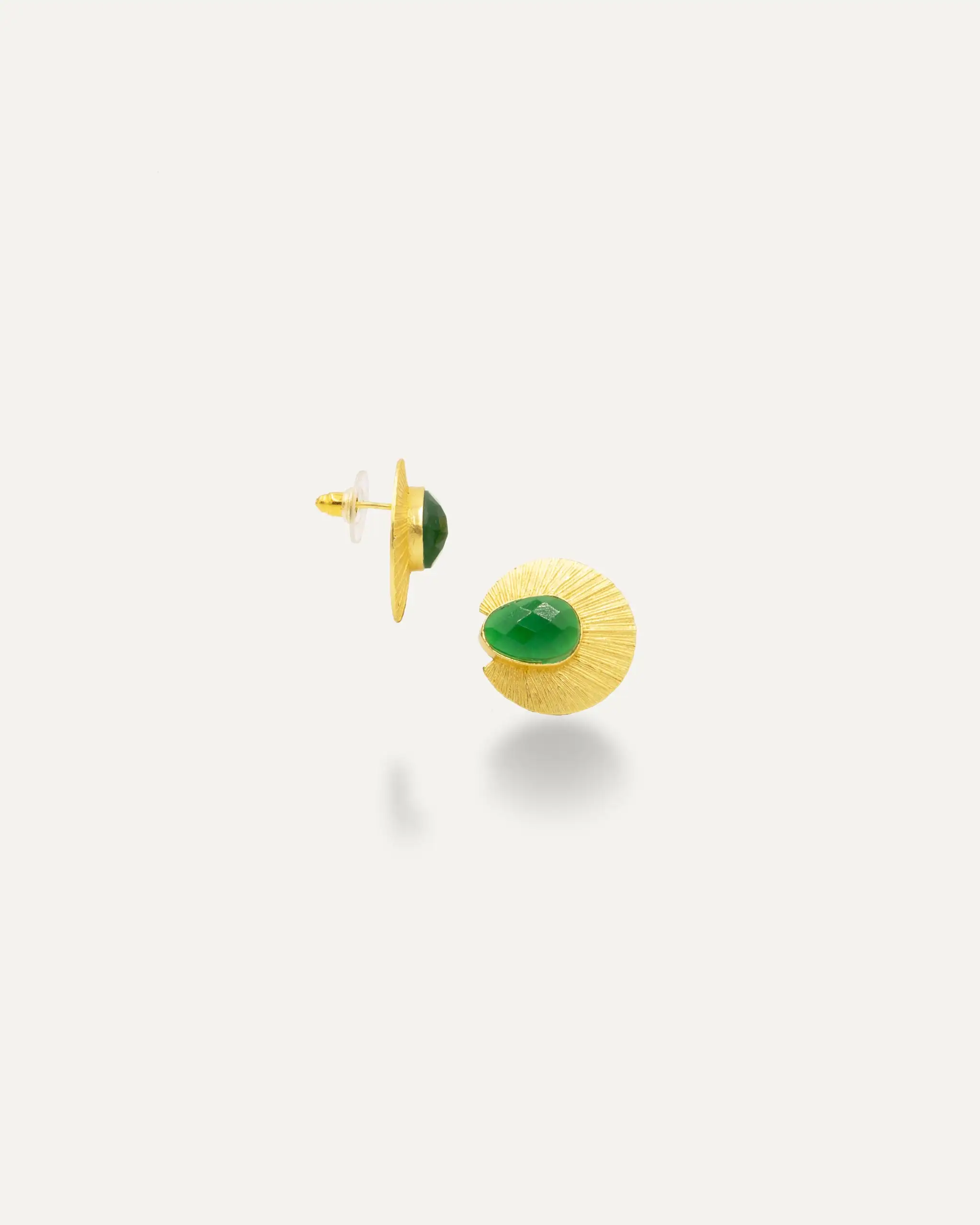 Badhana Green Golden Earrings