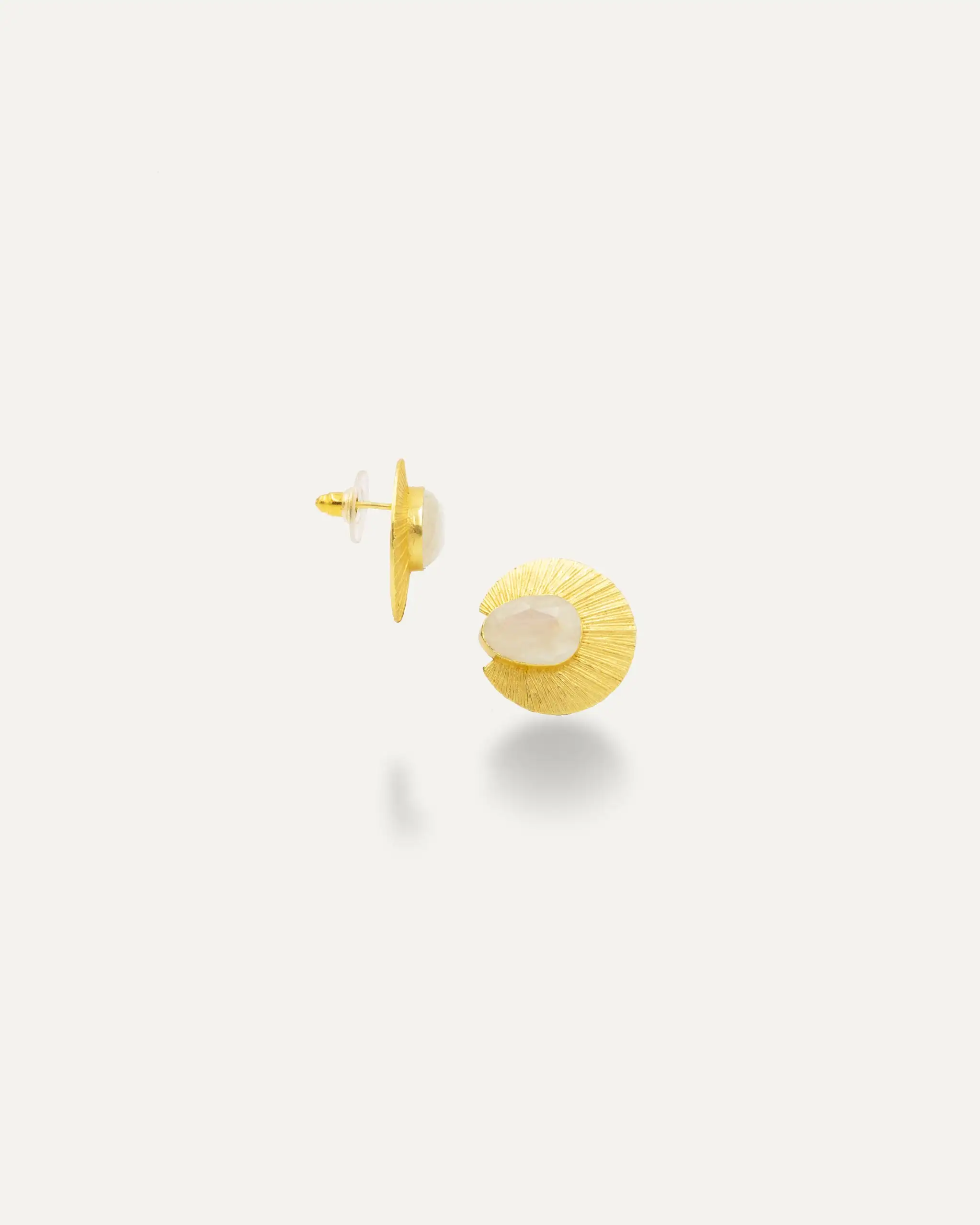Badhana Piedra Luna Golden Earrings