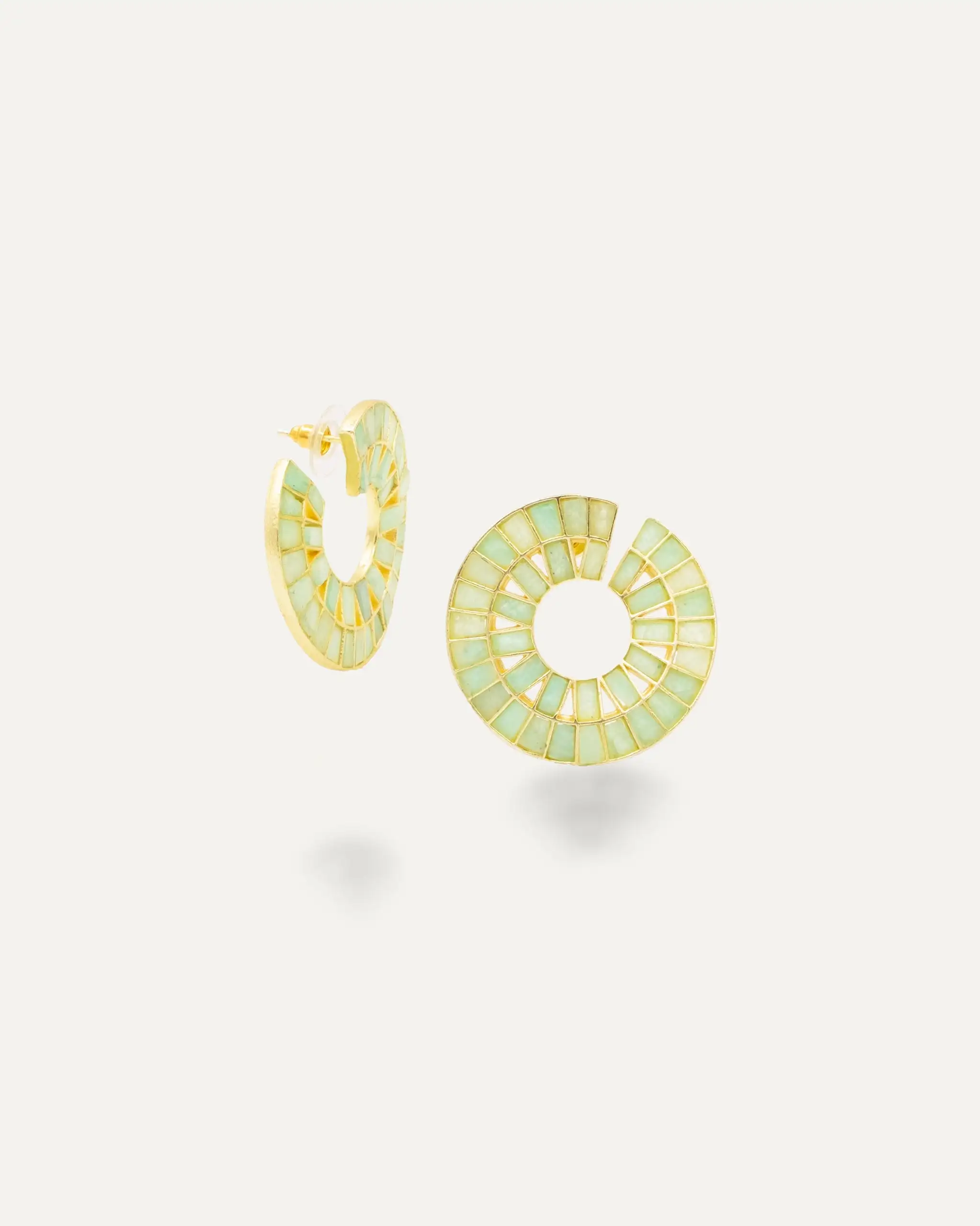 Golden Earrings Caracola Amazonita
