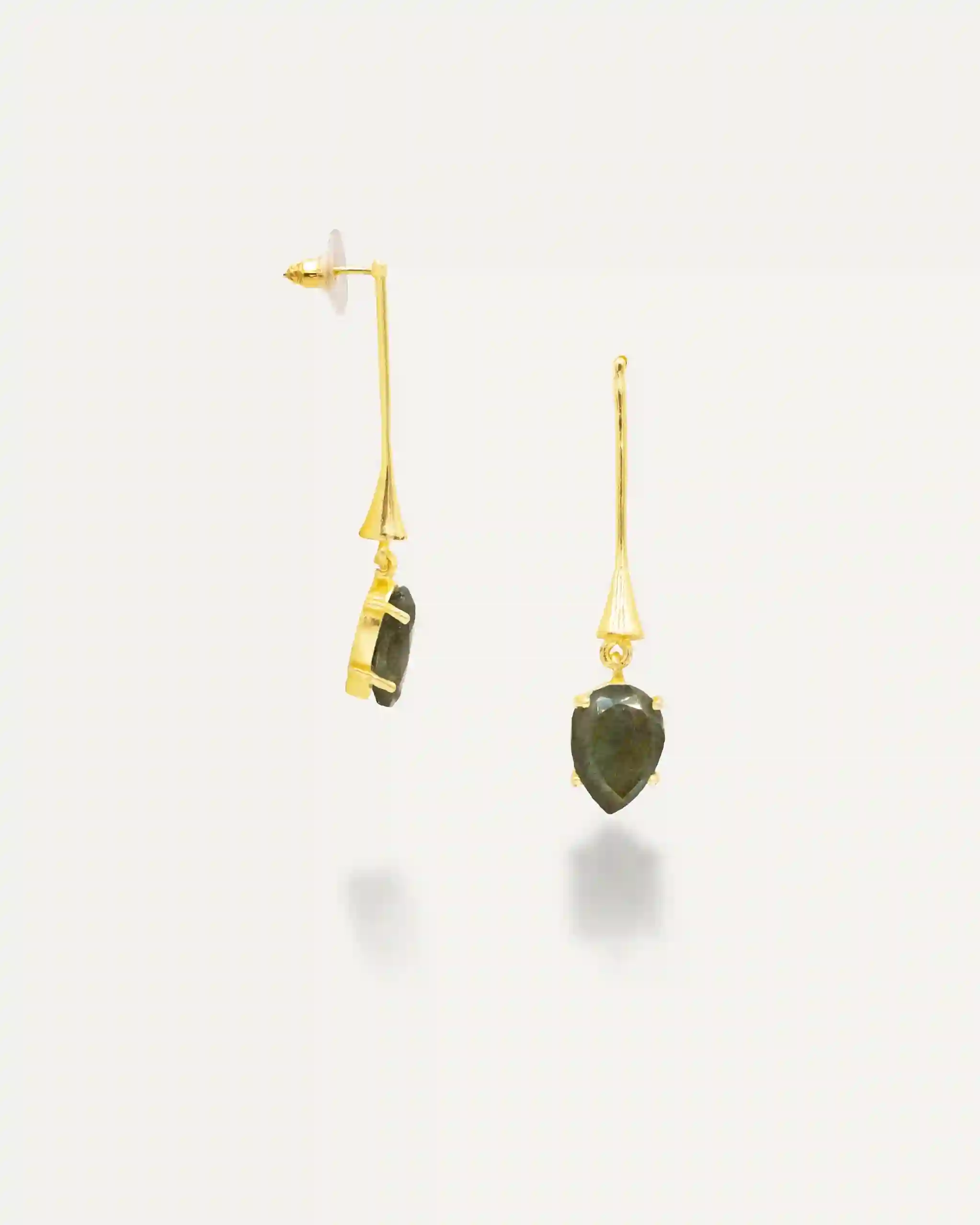 Pendientes Dorados Drop Labradorita