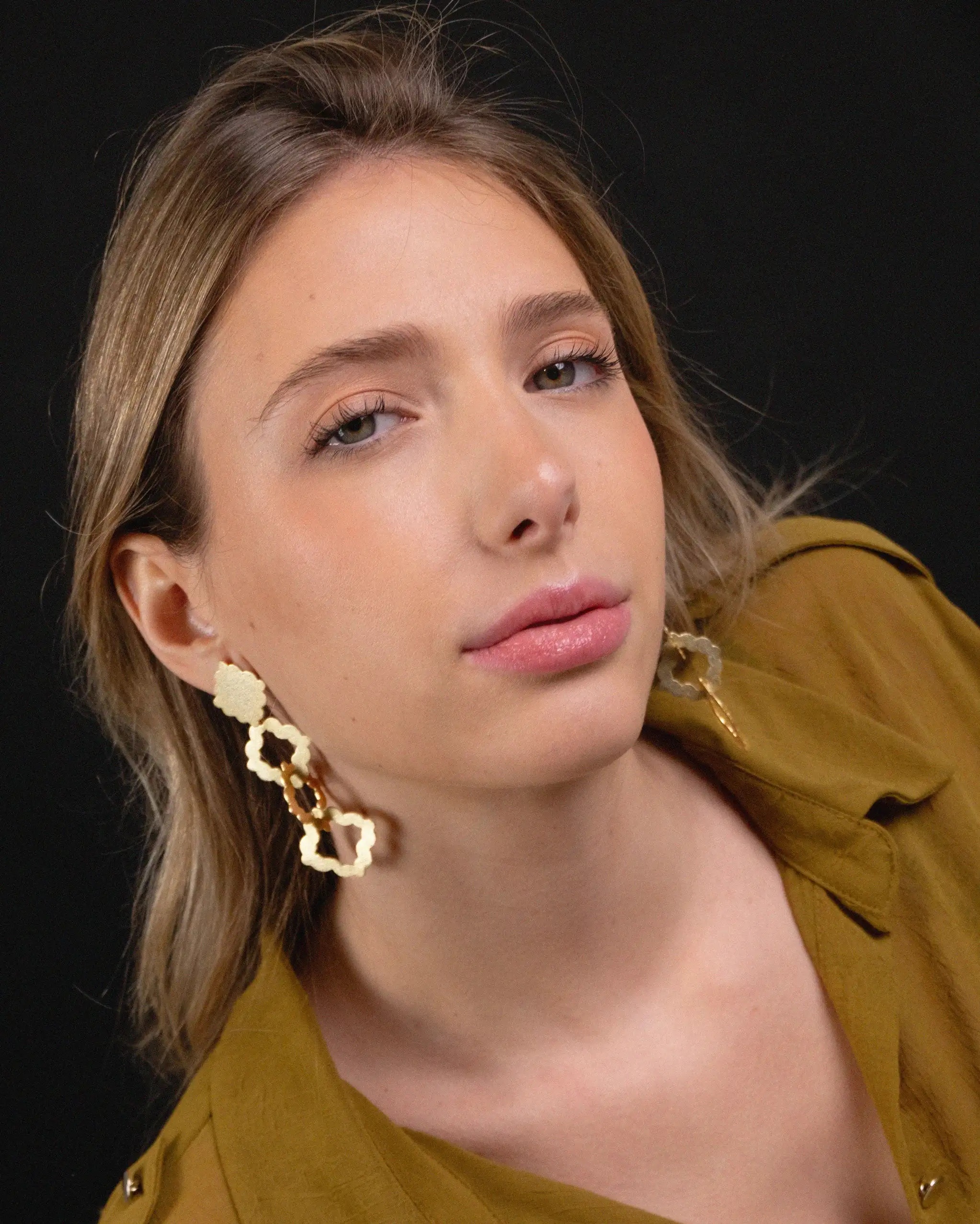 Mosaic golden earrings - Image 2