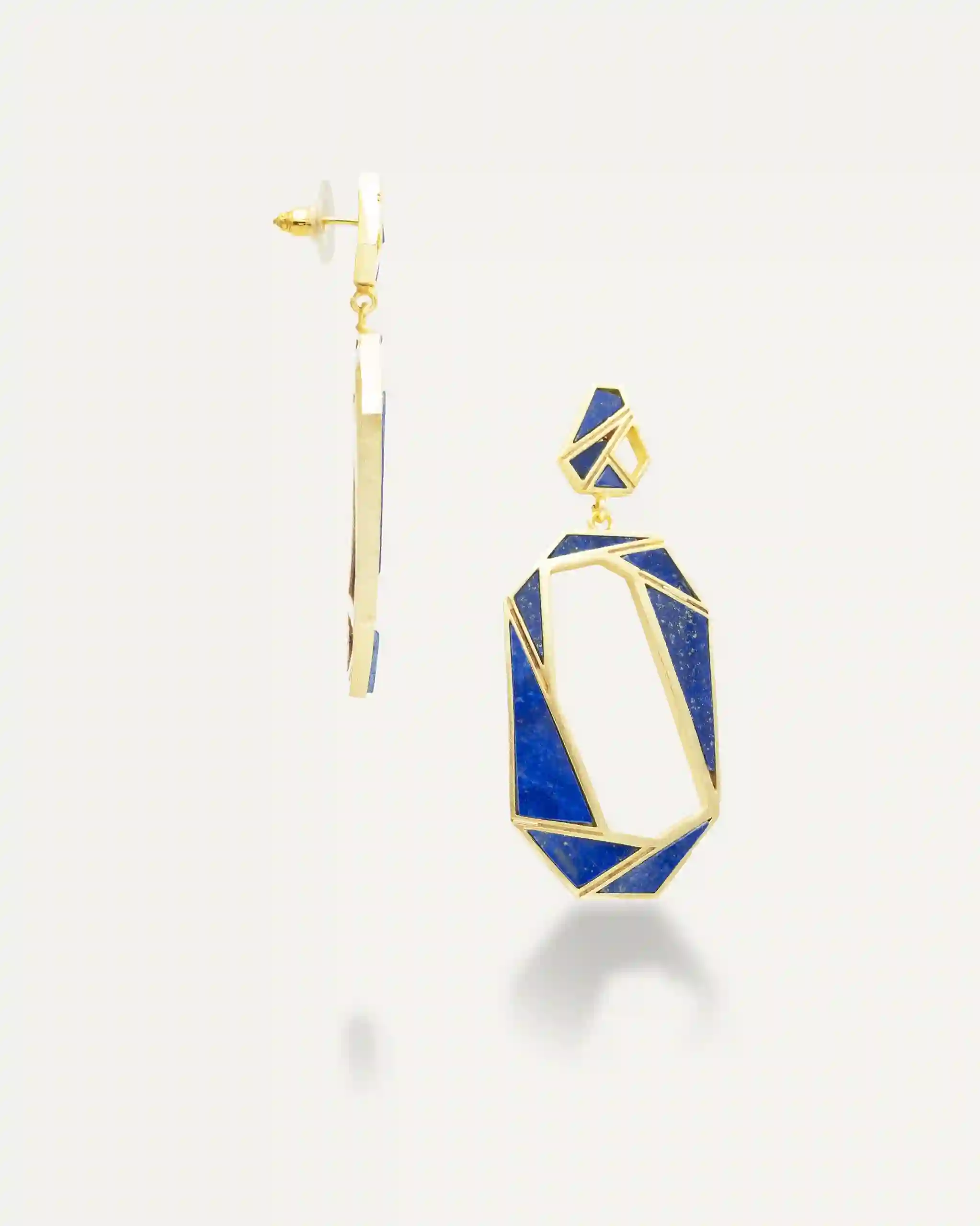 Golden earrings Neel lapislazuli