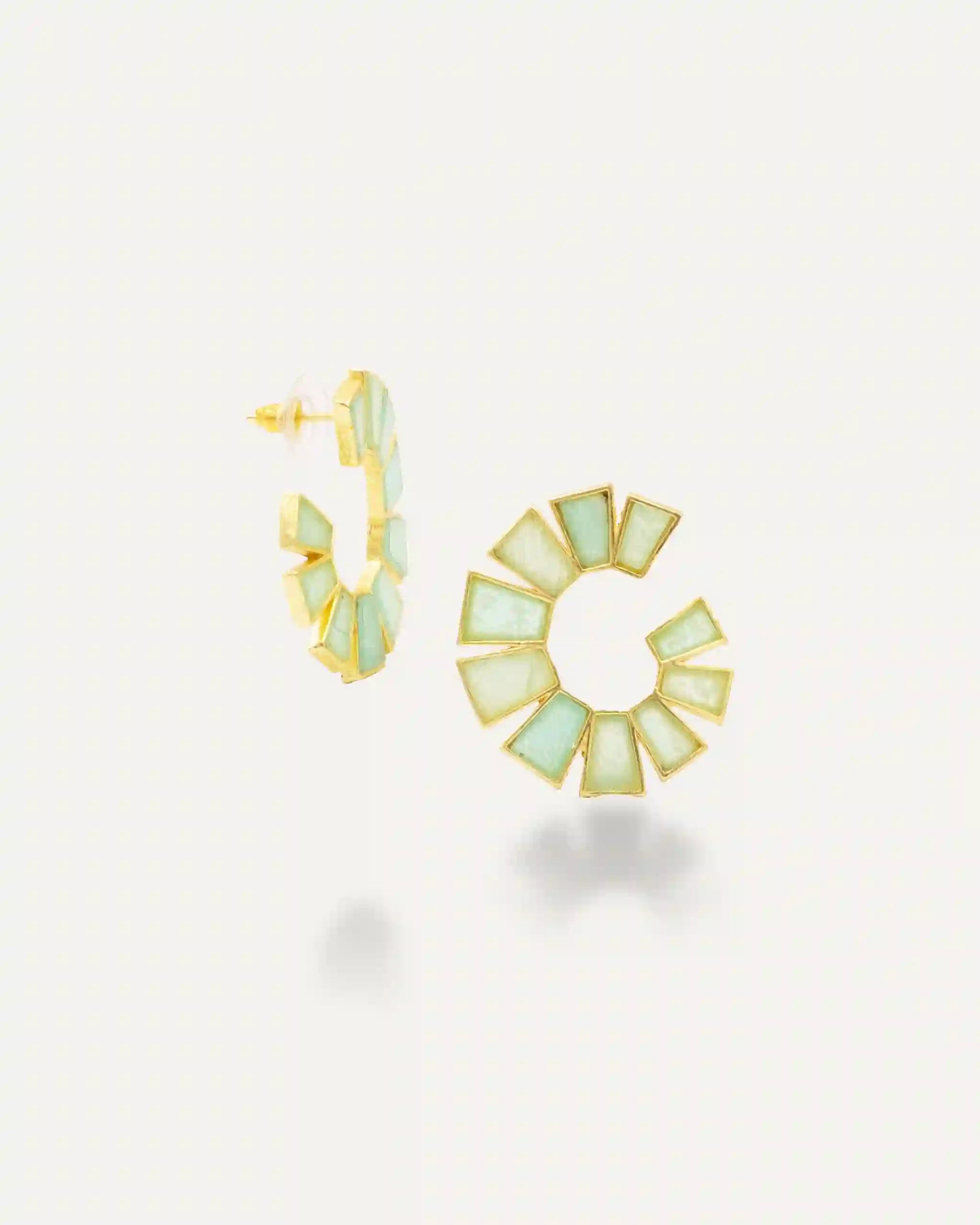 Petra Amazonita golden earrings