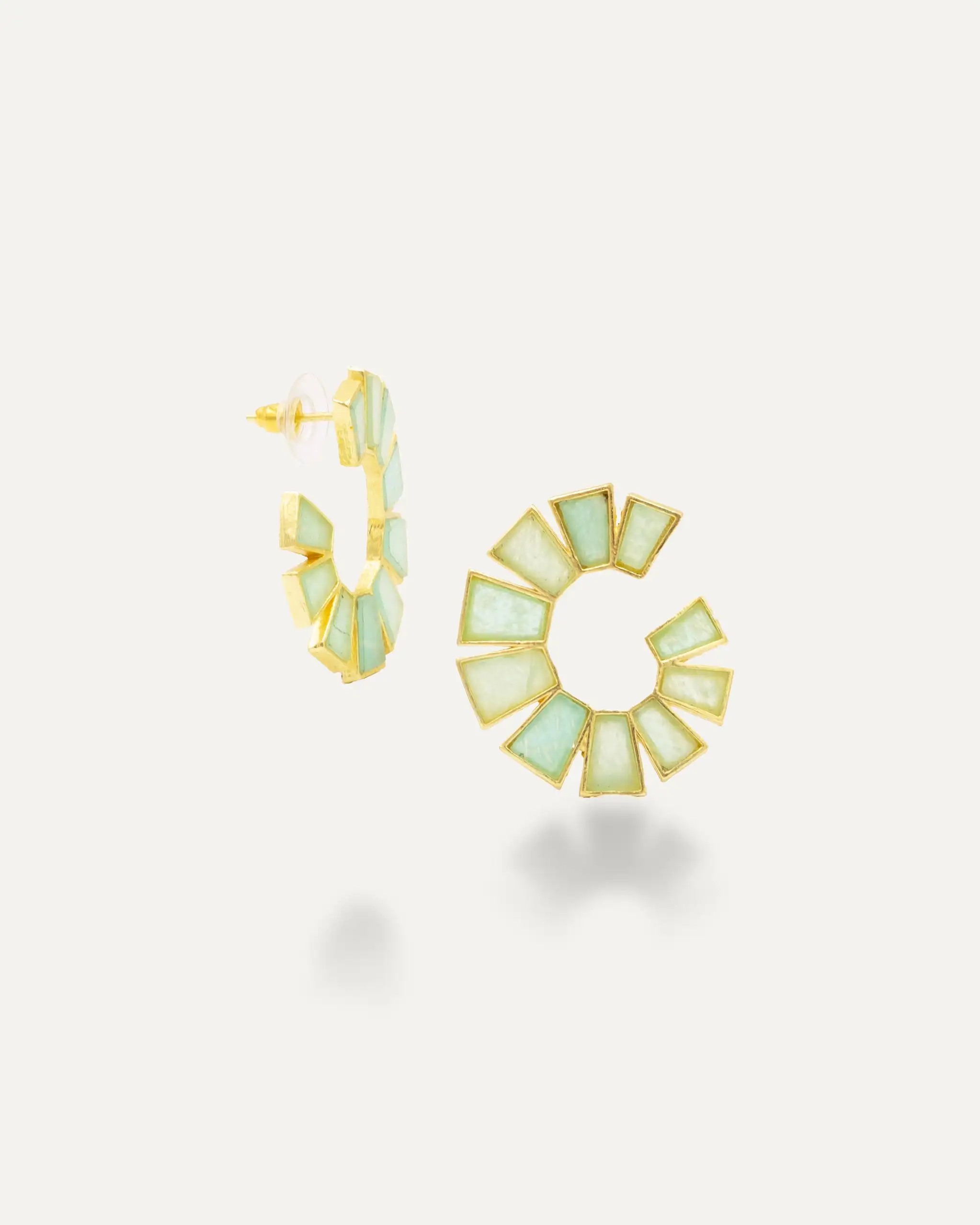 Petra Amazonita golden earrings