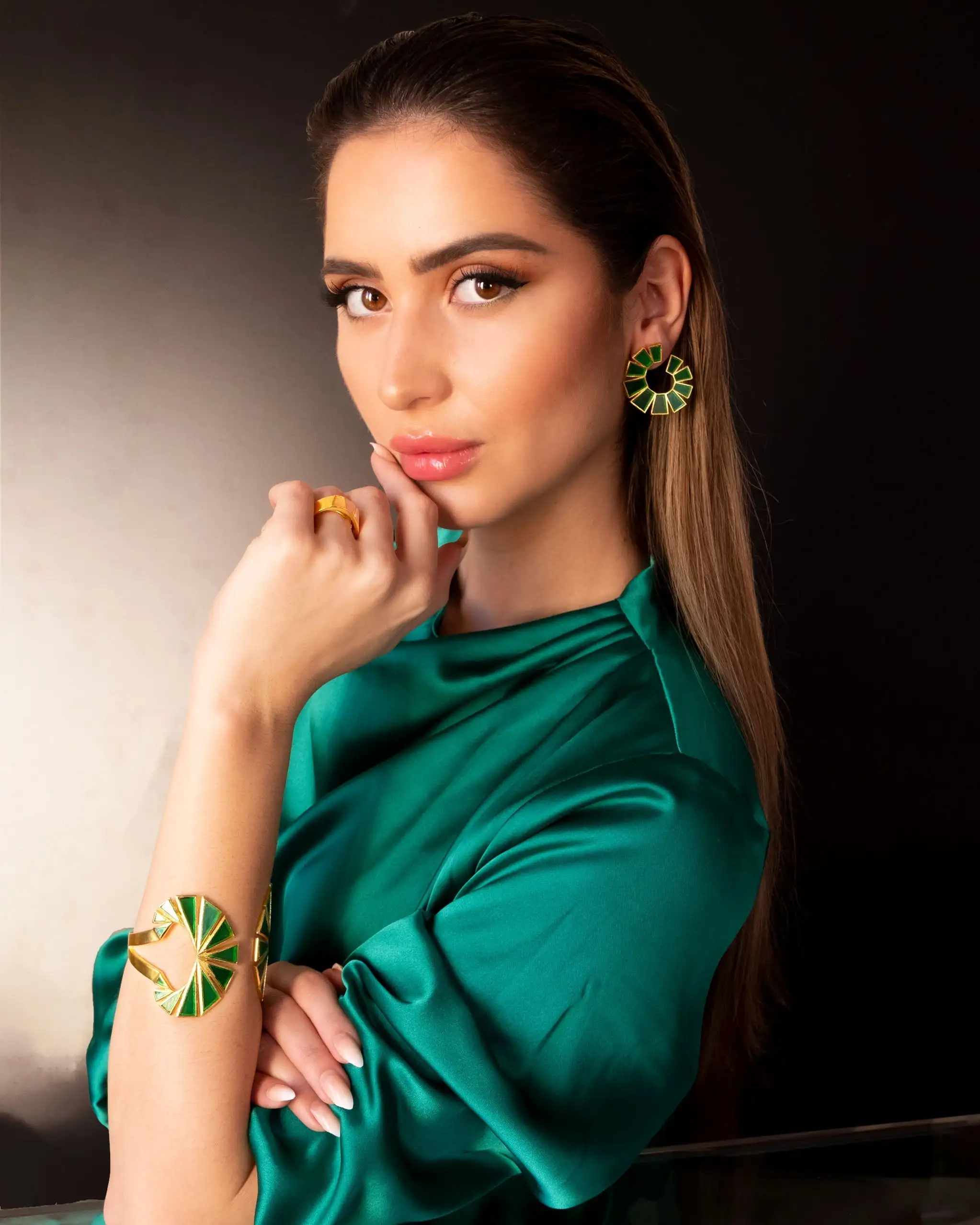 Petra Amazonita golden earrings - Image 2
