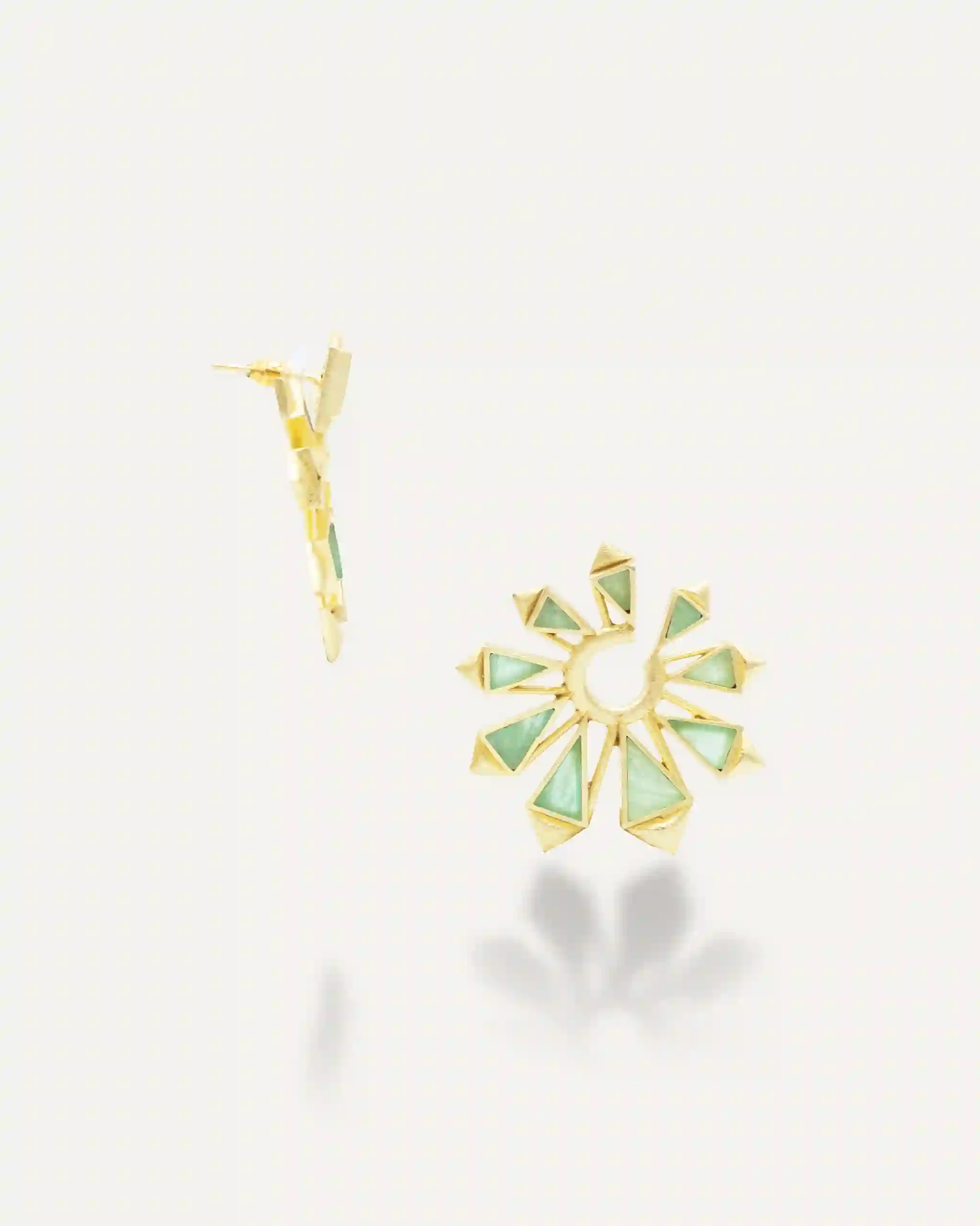 Golden Earrings Amazonite Roole