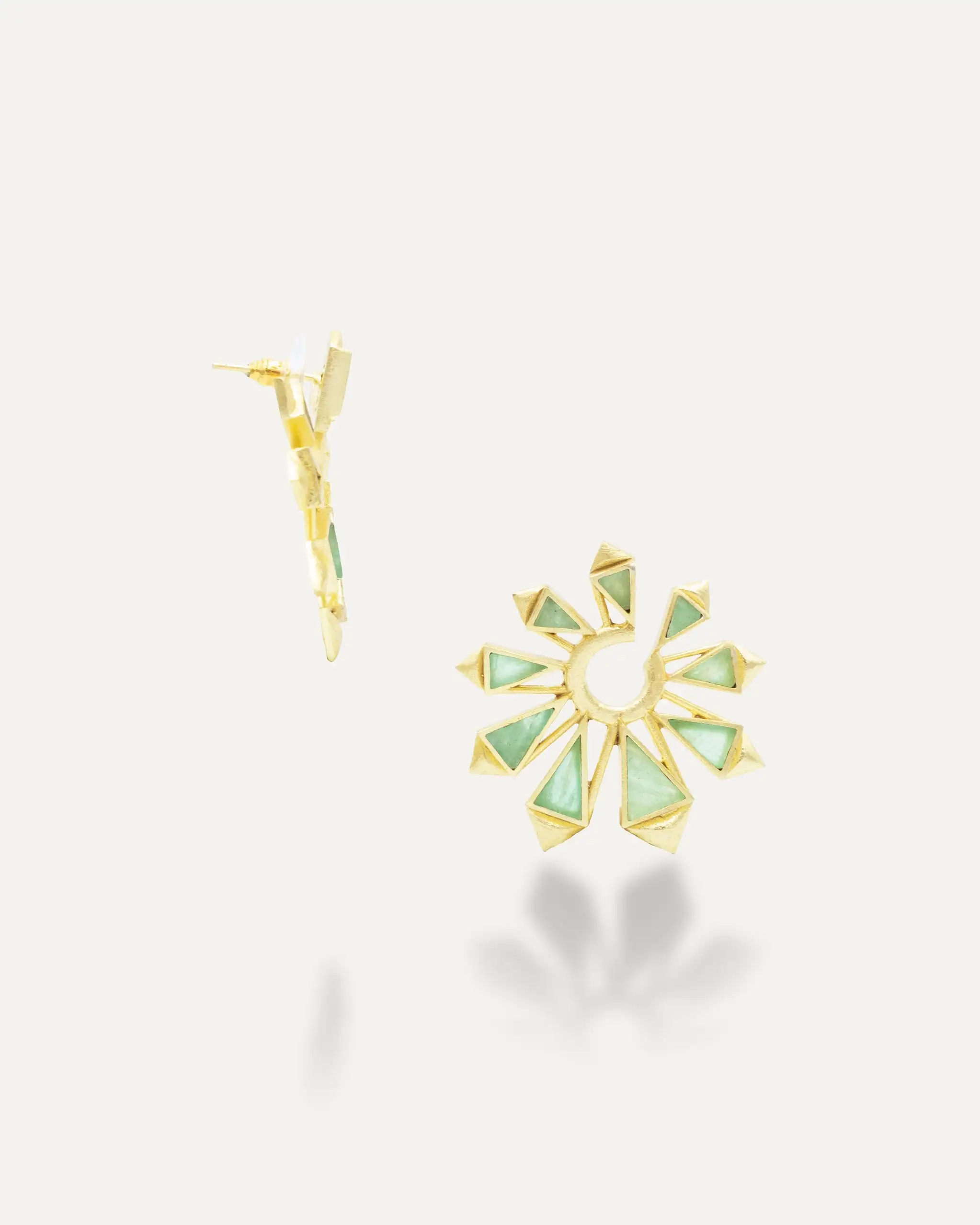 Golden Earrings Amazonite Roole