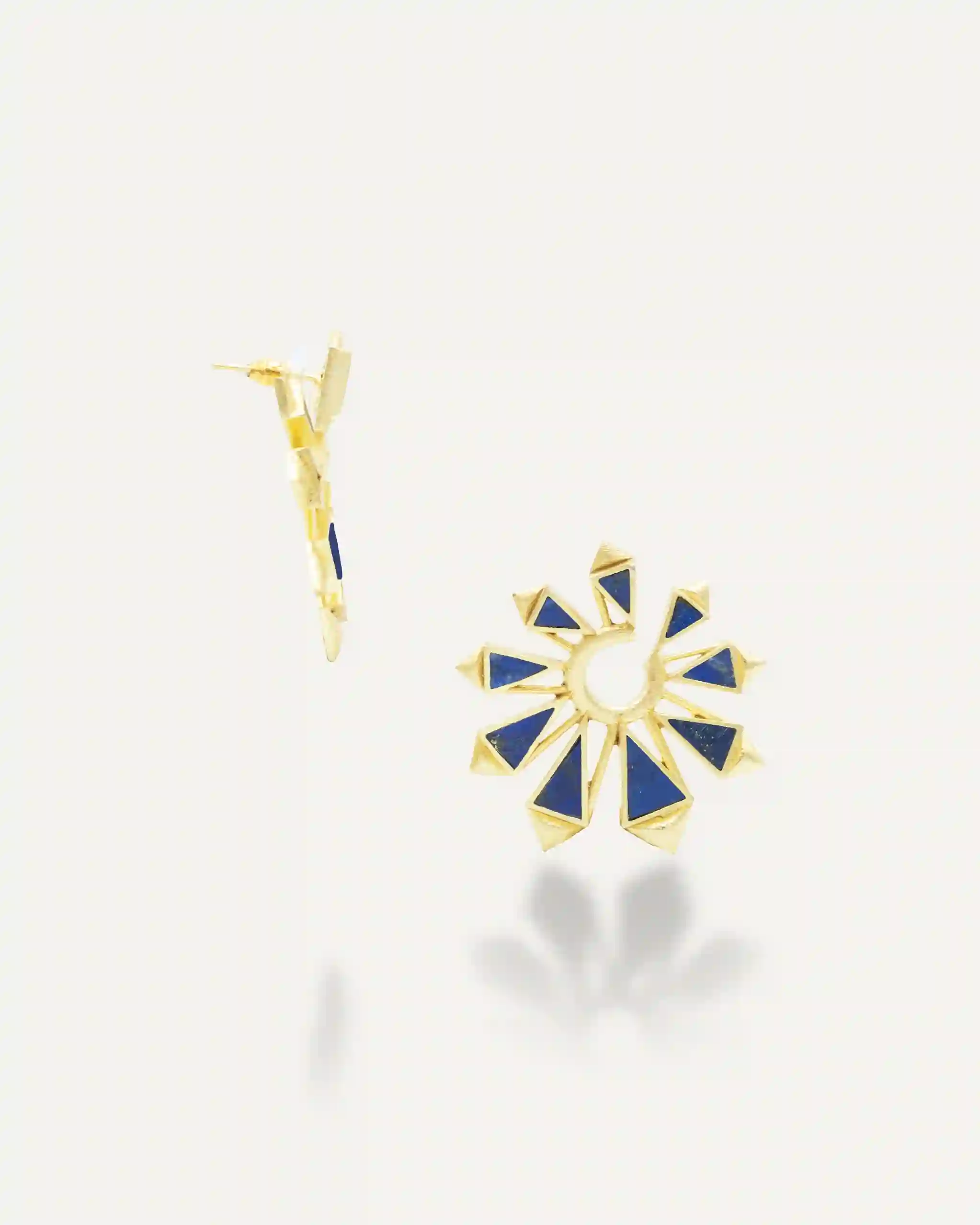 Golden Earrings Roole Lapislazuli