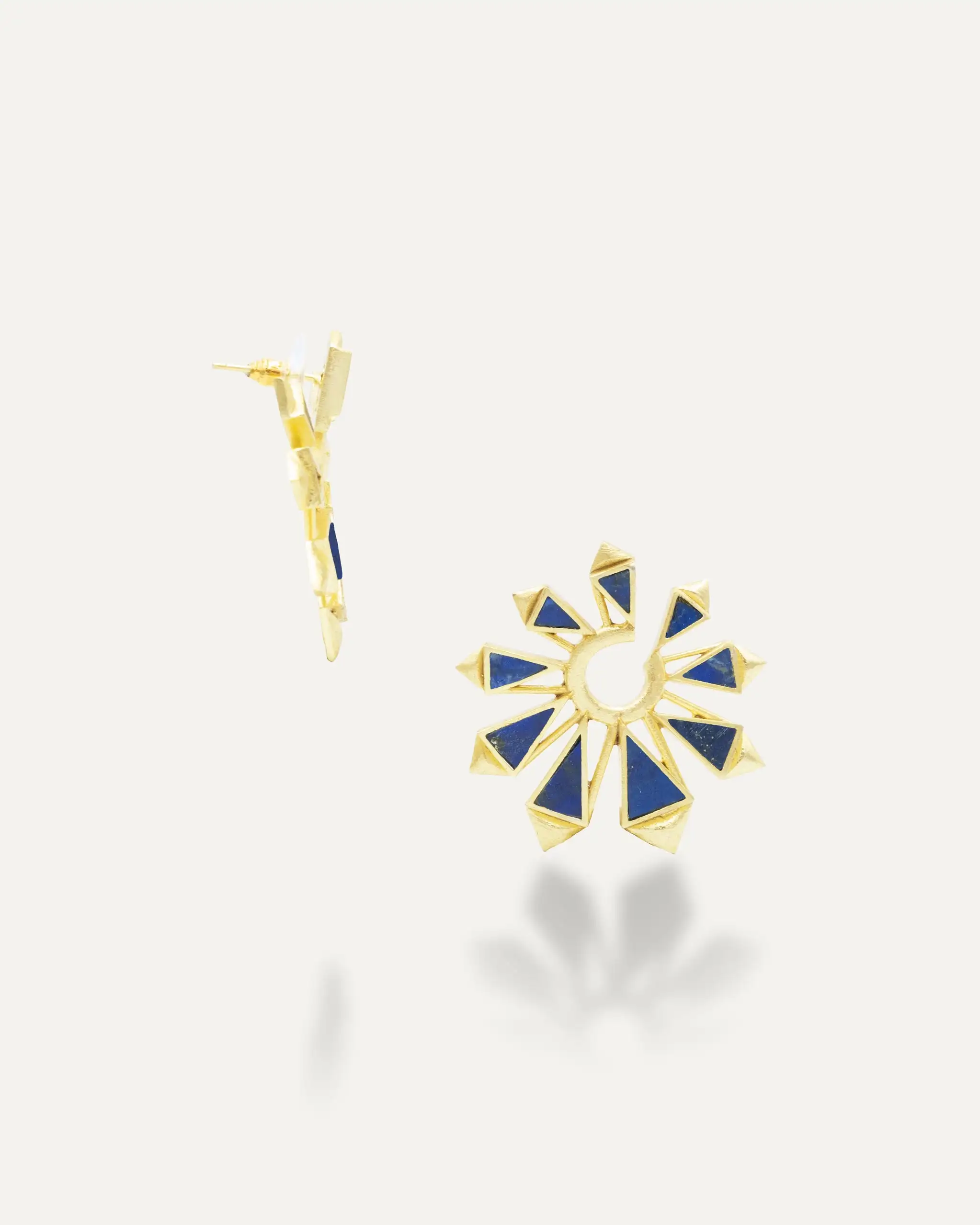 Golden Earrings Roole Lapislazuli