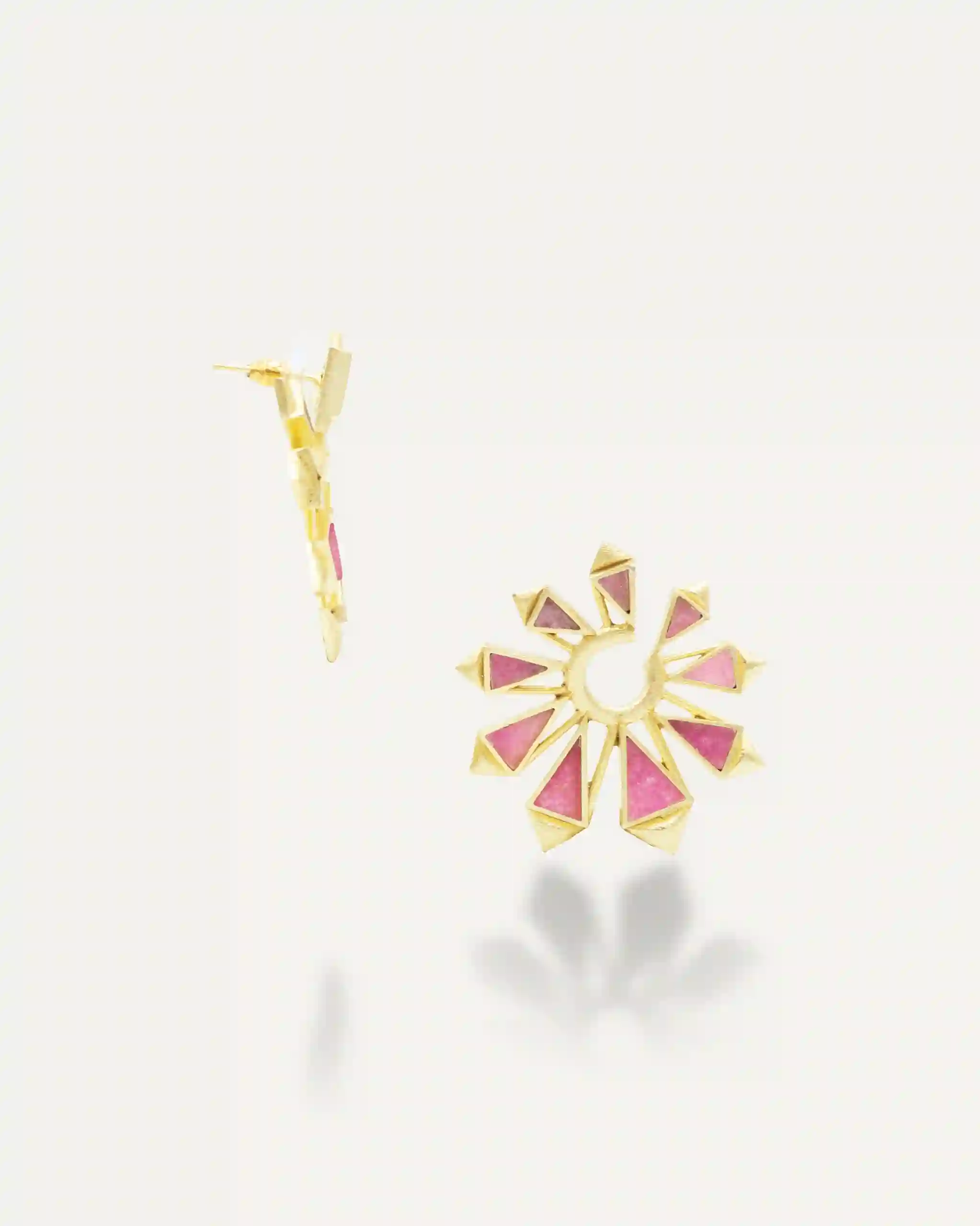 Golden Earrings Roole Onix Fuchsia