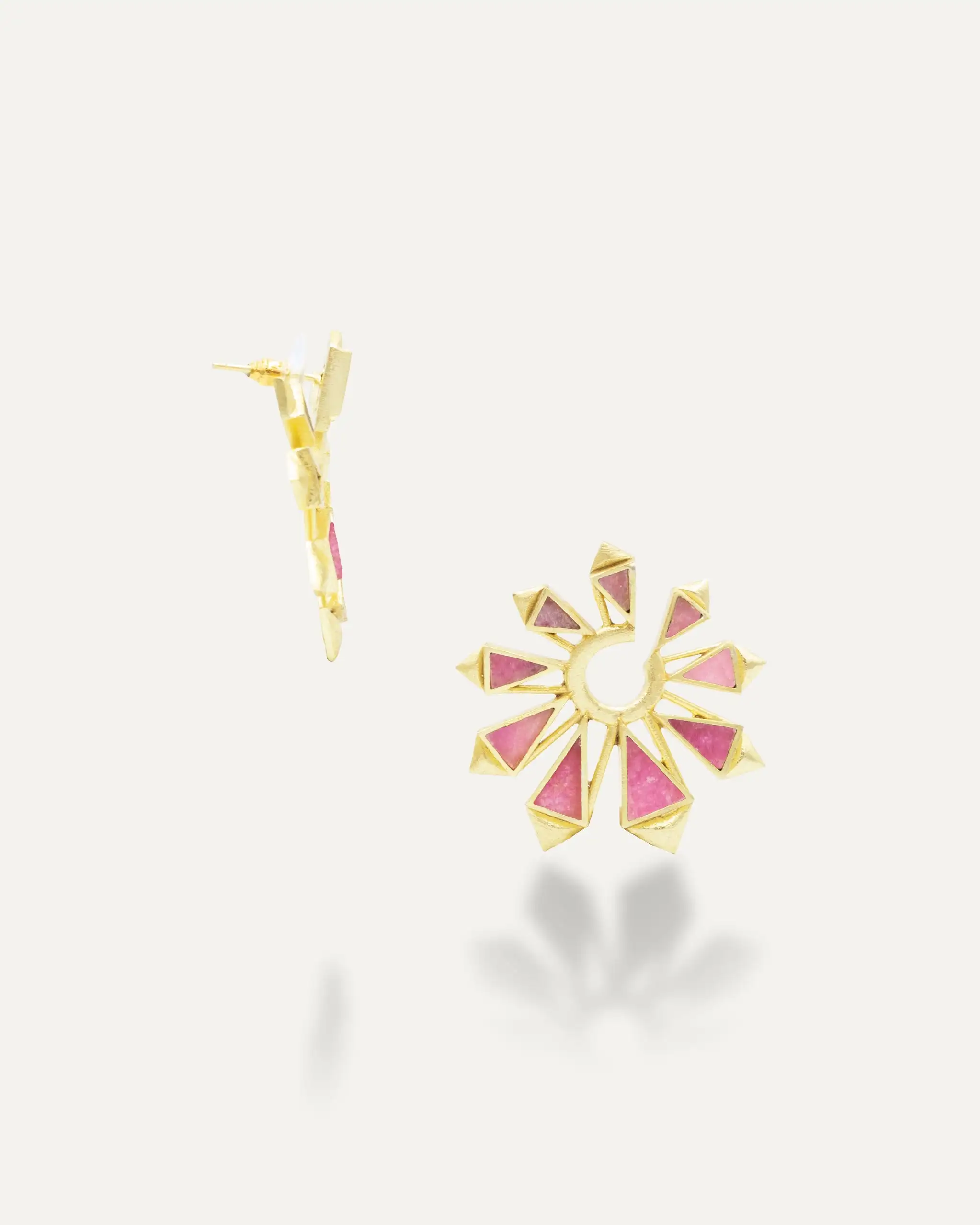 Golden Earrings Roole Onix Fuchsia