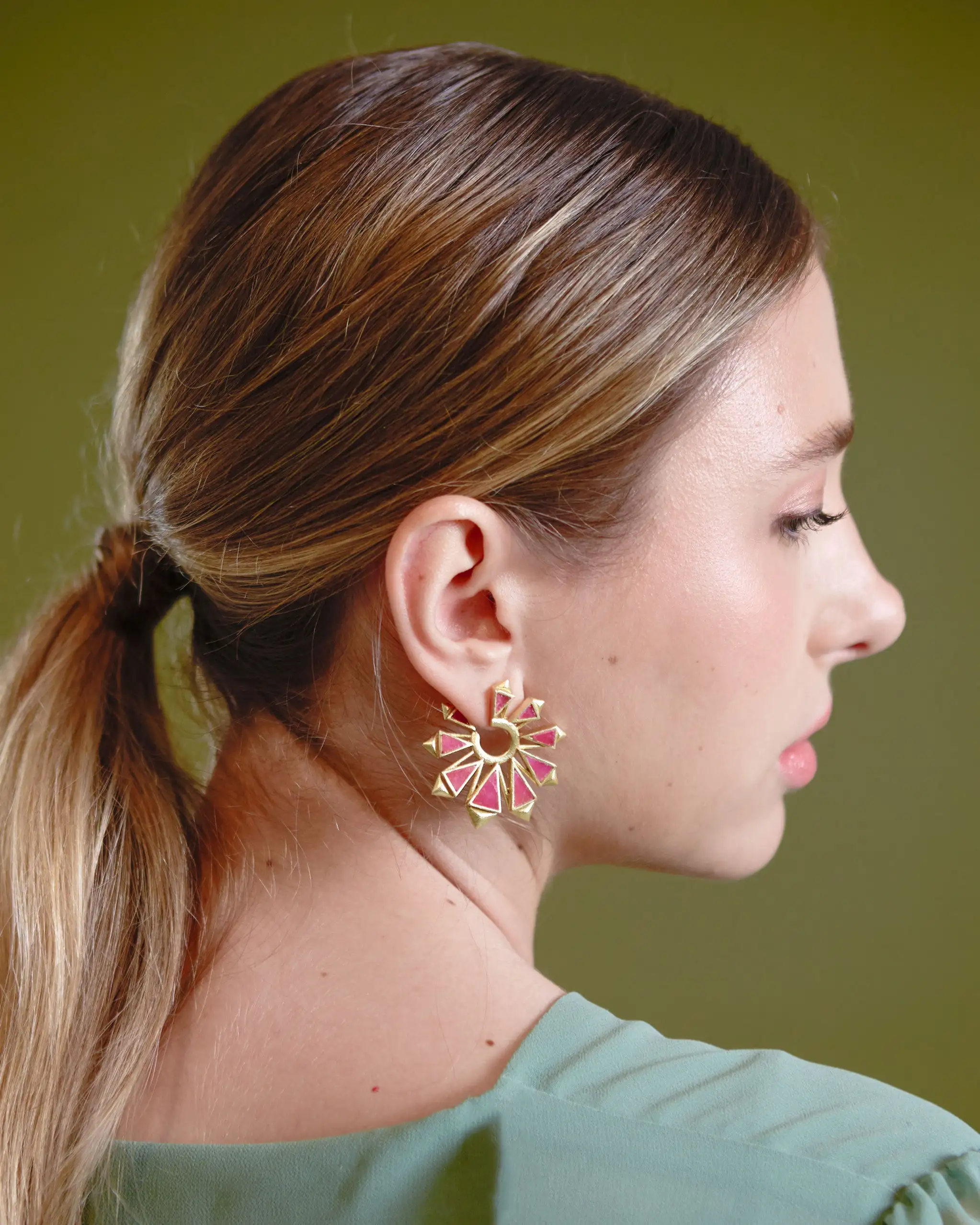 Golden Earrings Roole Onix Fuchsia - Image 2