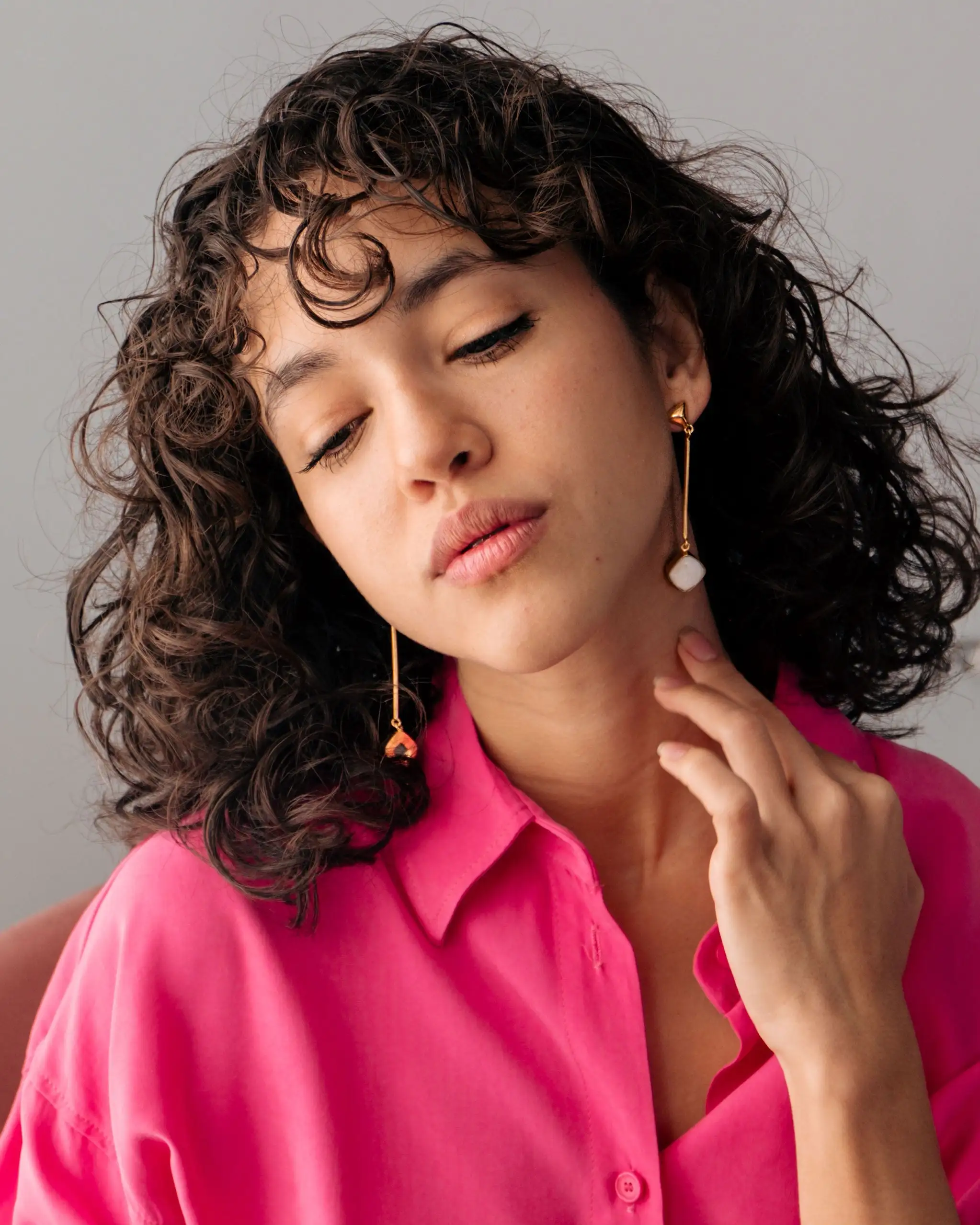 Golden earrings satya amatistic - Image 2