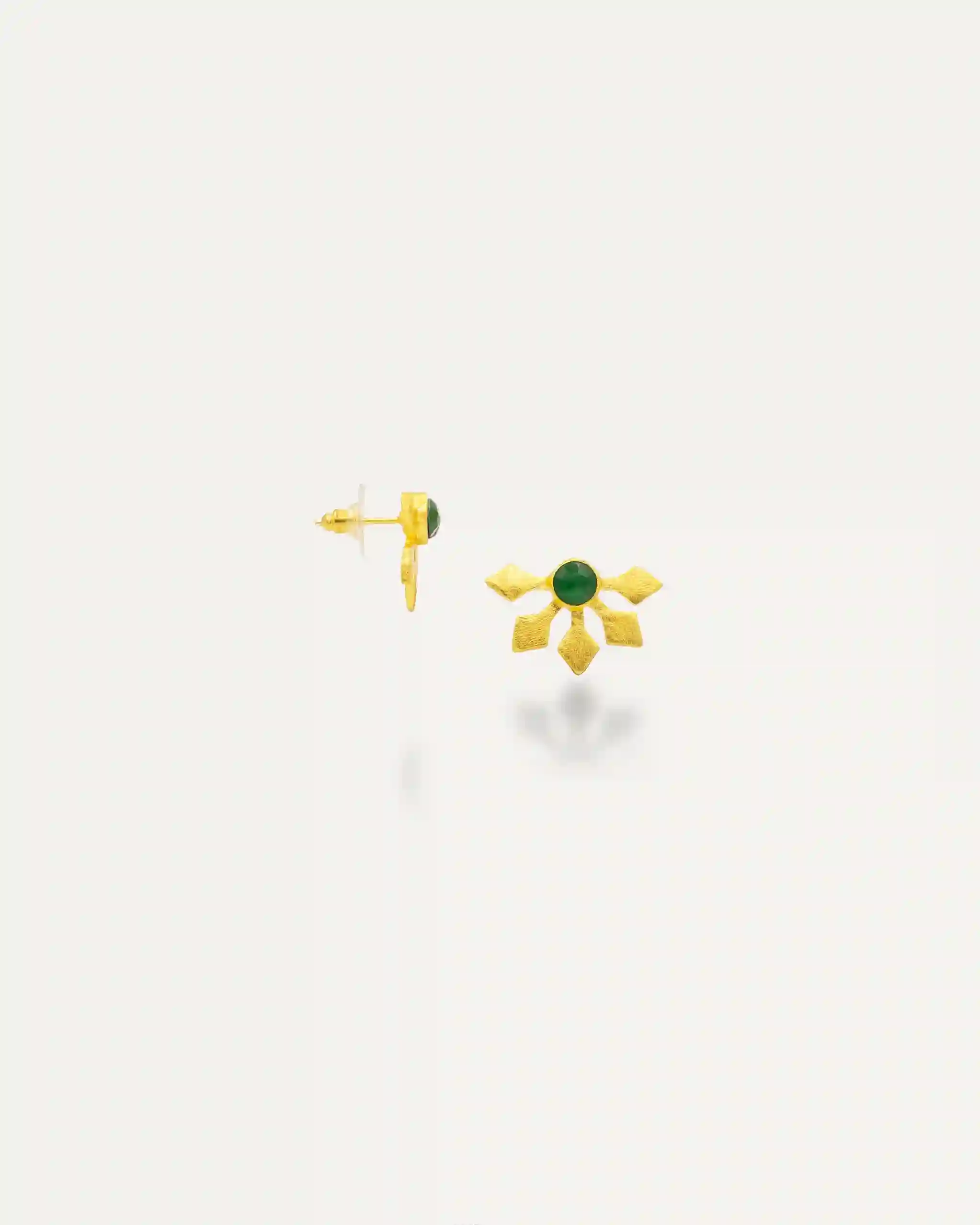 Pendientes Dorados Tia onix verde
