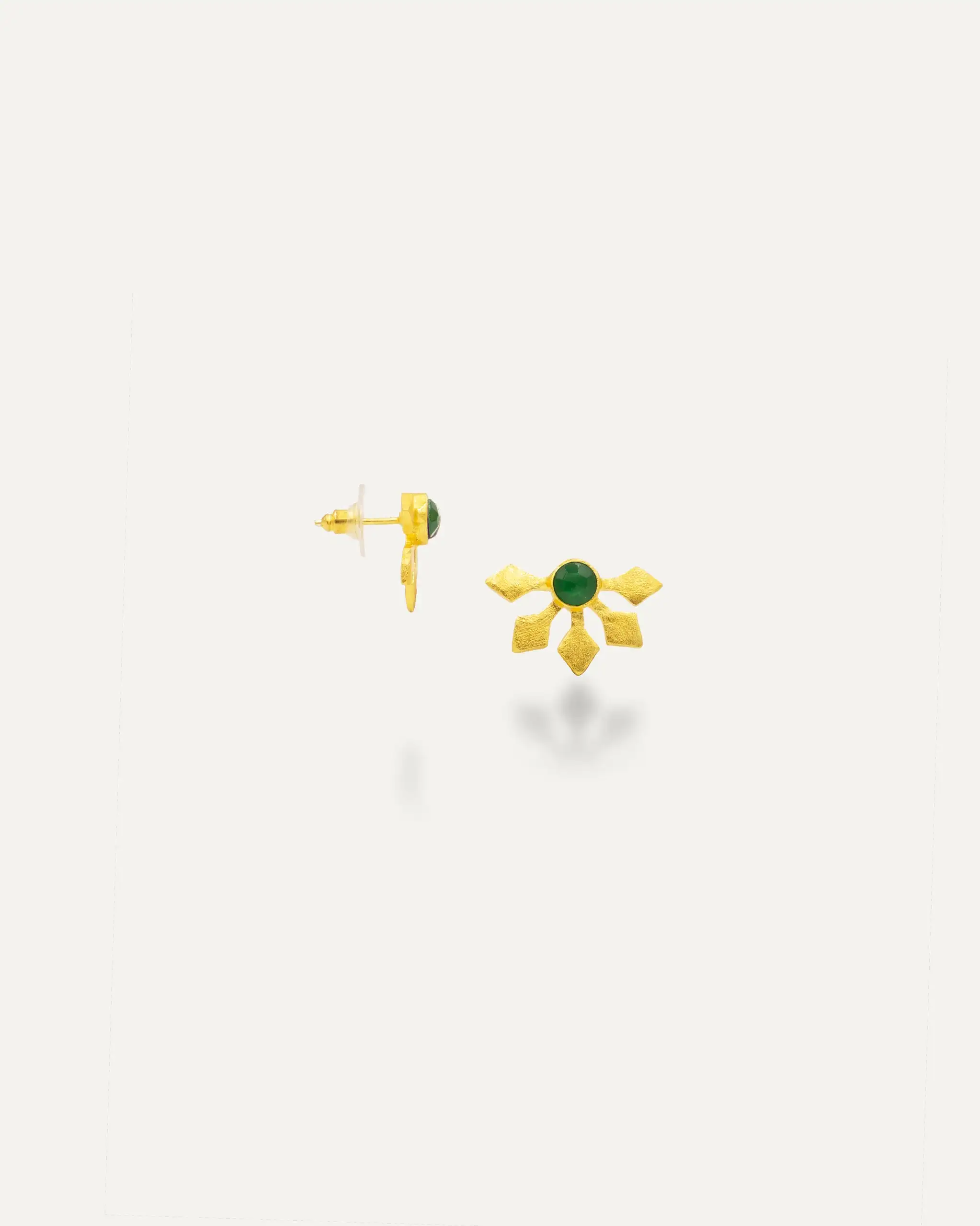 Pendientes Dorados Tia onix verde