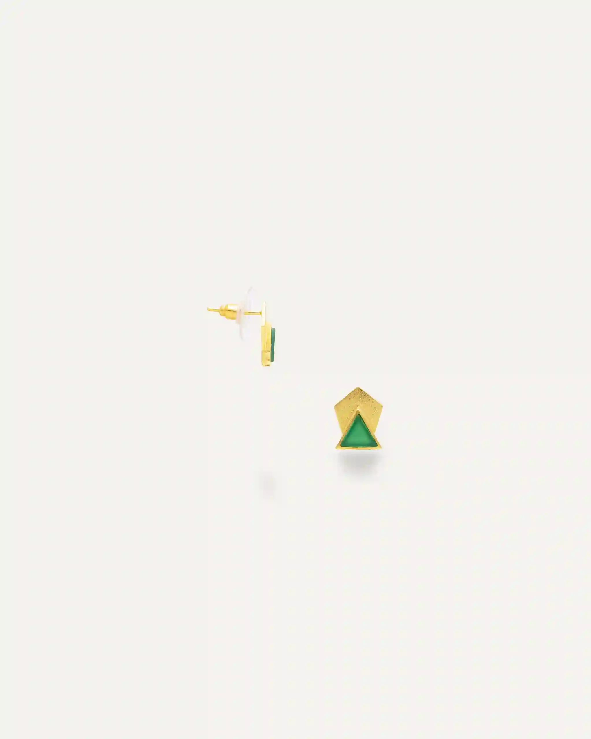 Golden Earrings Tuli Onix Green