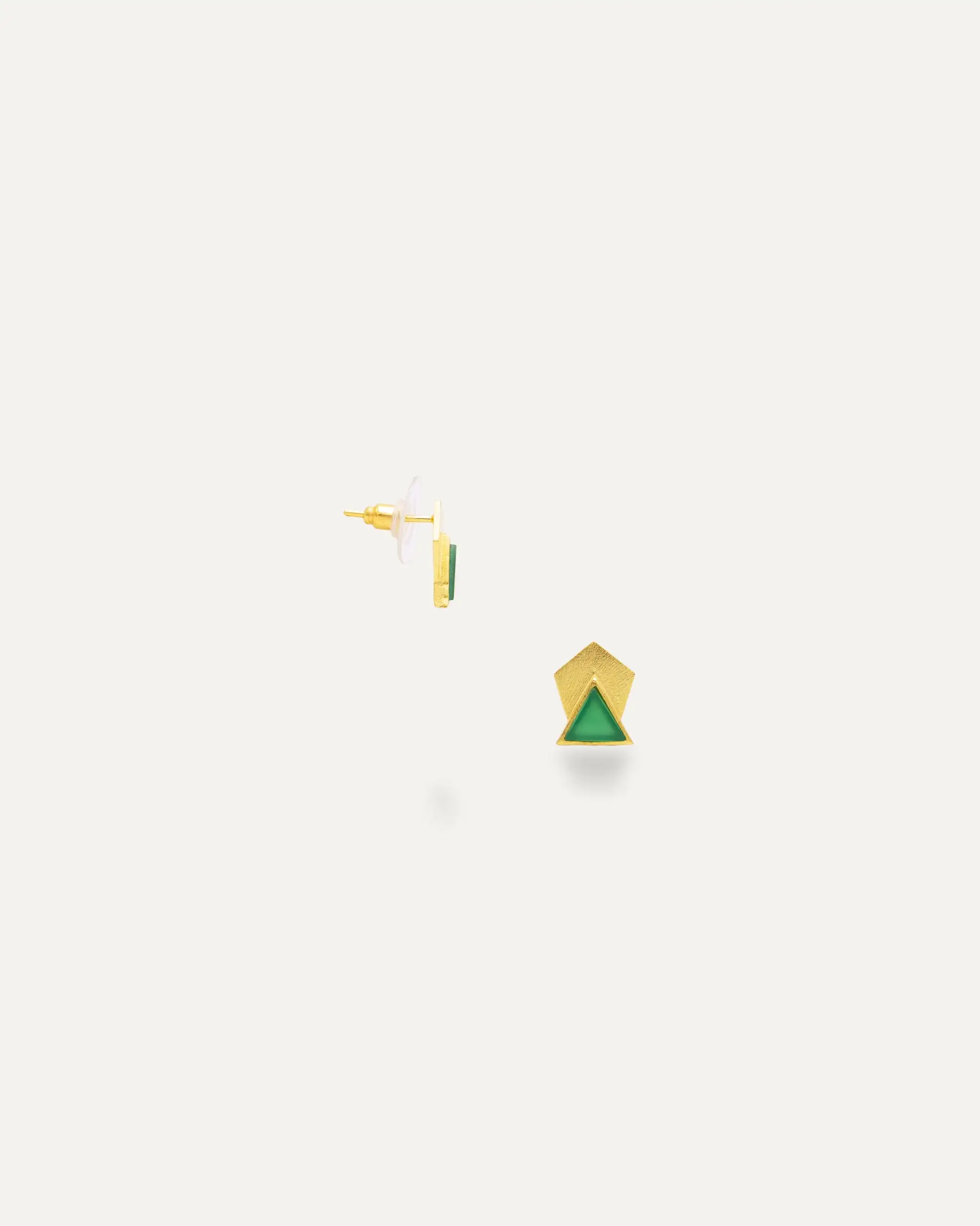 Golden Earrings Tuli Onix Green